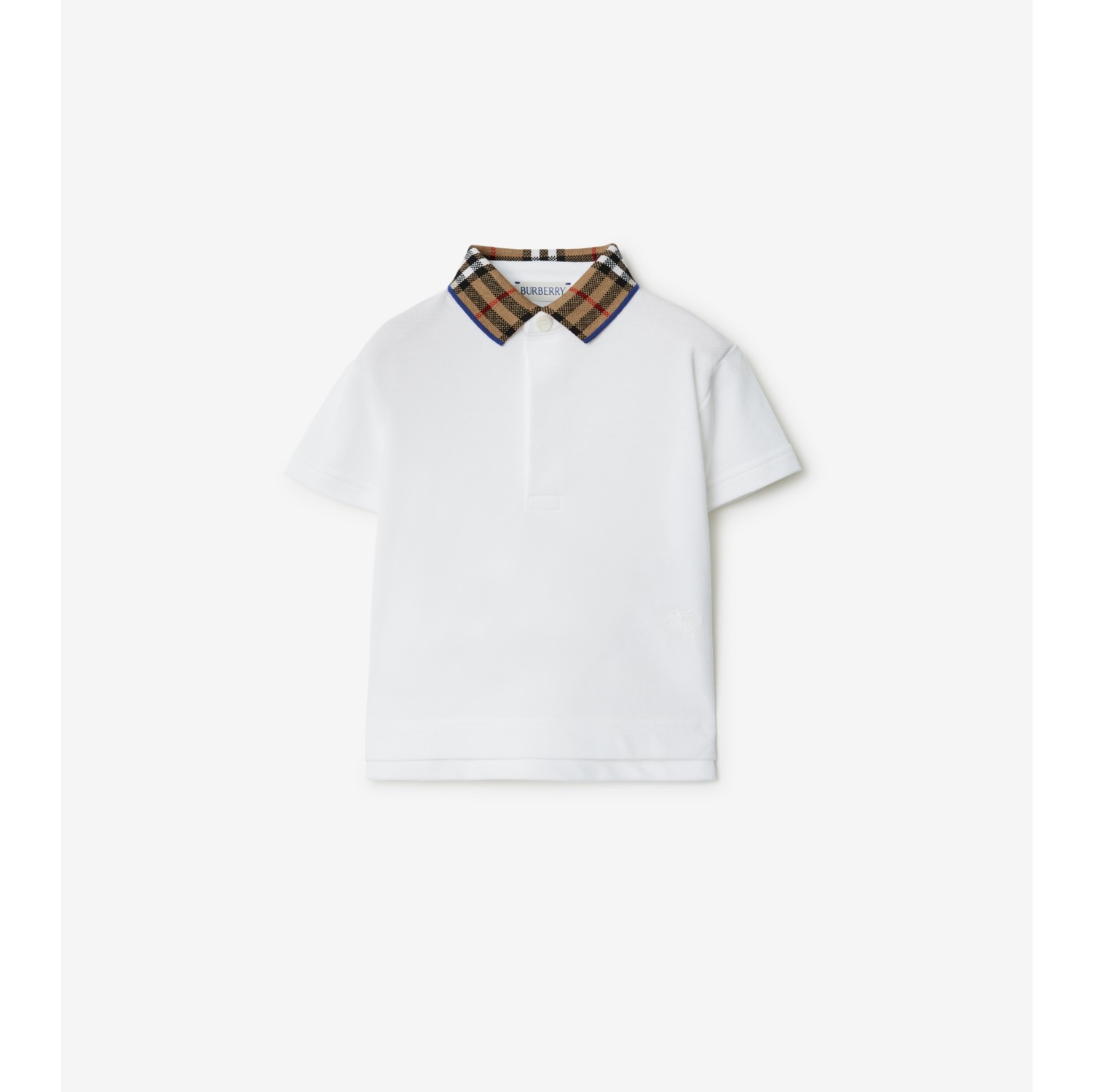 Check Collar Cotton Polo Shirt