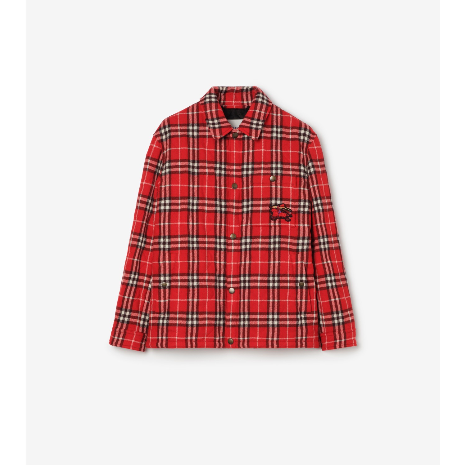 Check Quilted Wool Flannel Jacket