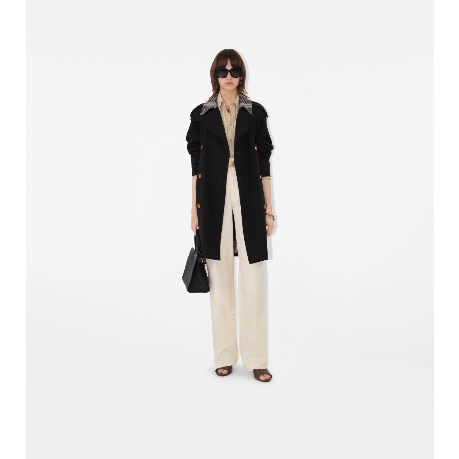 Mid-length Check Collar Castleford Trench Coat