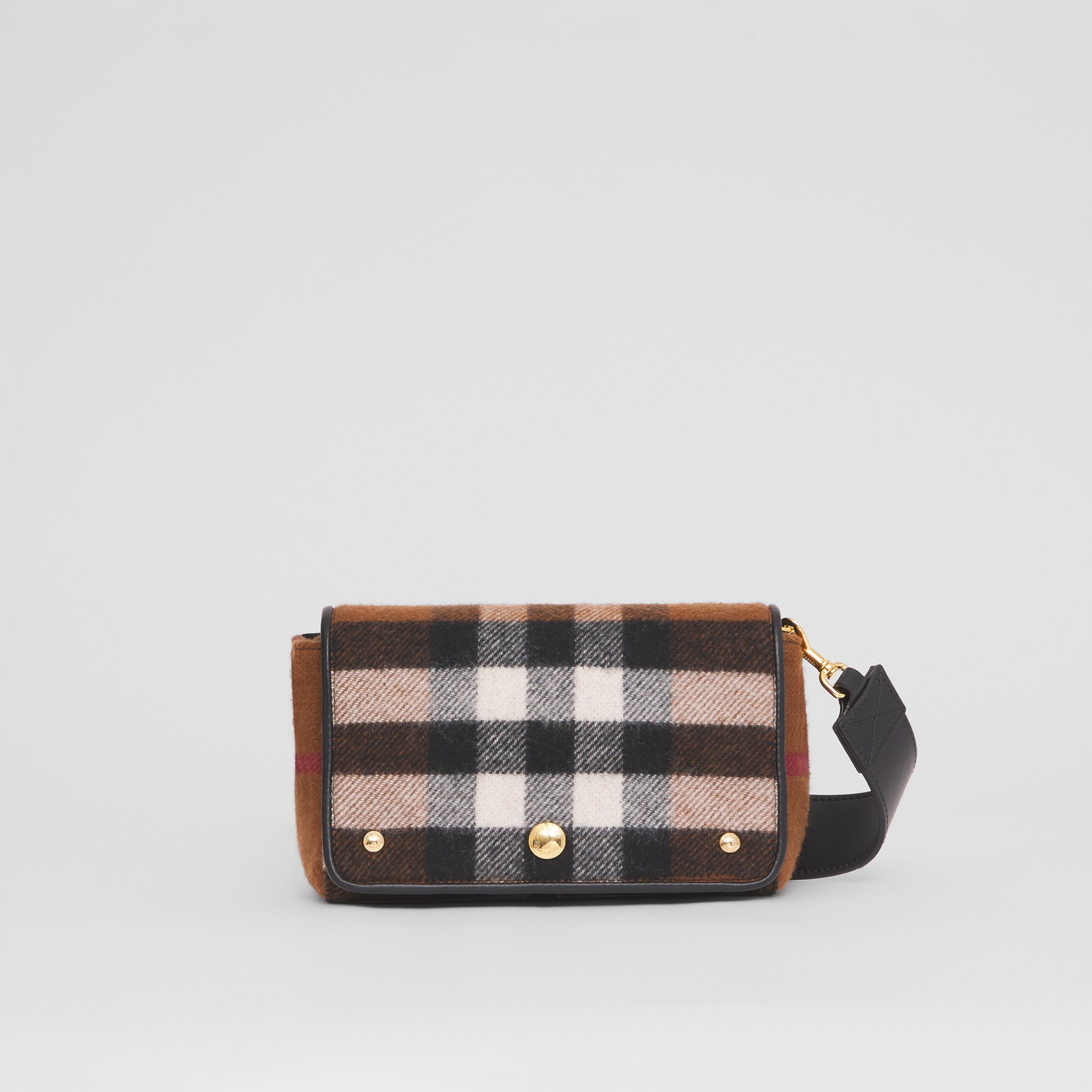 Small Check Cashmere Crossbody Bag in Birch Brown - Women | Burberry® Official - 1