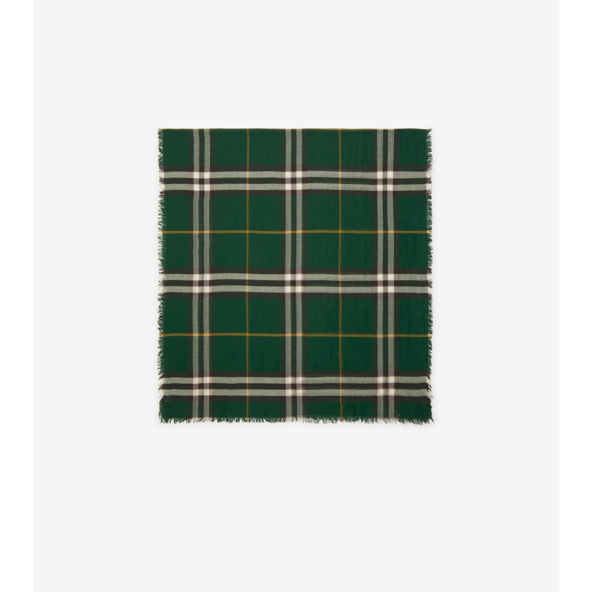 Shop Burberry Check Wool Scarf In Ivy