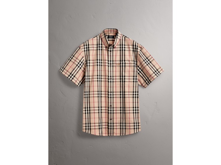 Gosha x Burberry Short-sleeve Check Shirt in Honey | Burberry United States