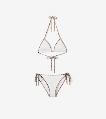 Burberry check trim store triangle bikini