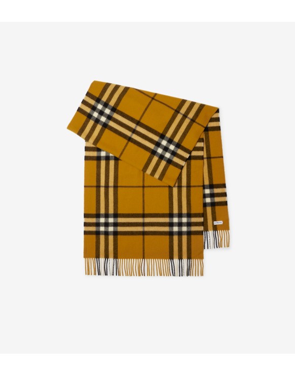 Wide Check Cashmere Scarf