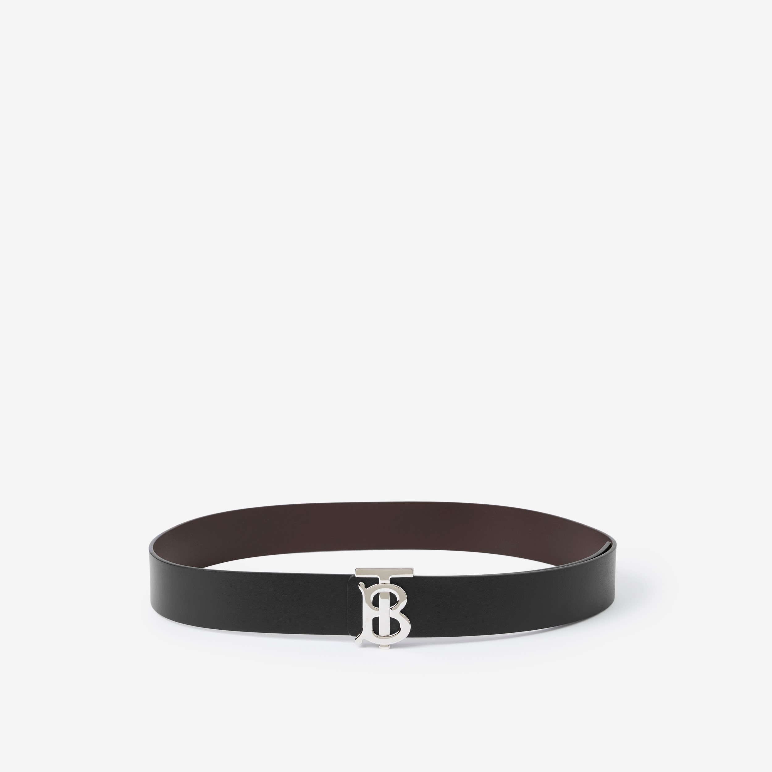 Leather Reversible Wide TB Belt in Black/malt Brown | Burberry® Official