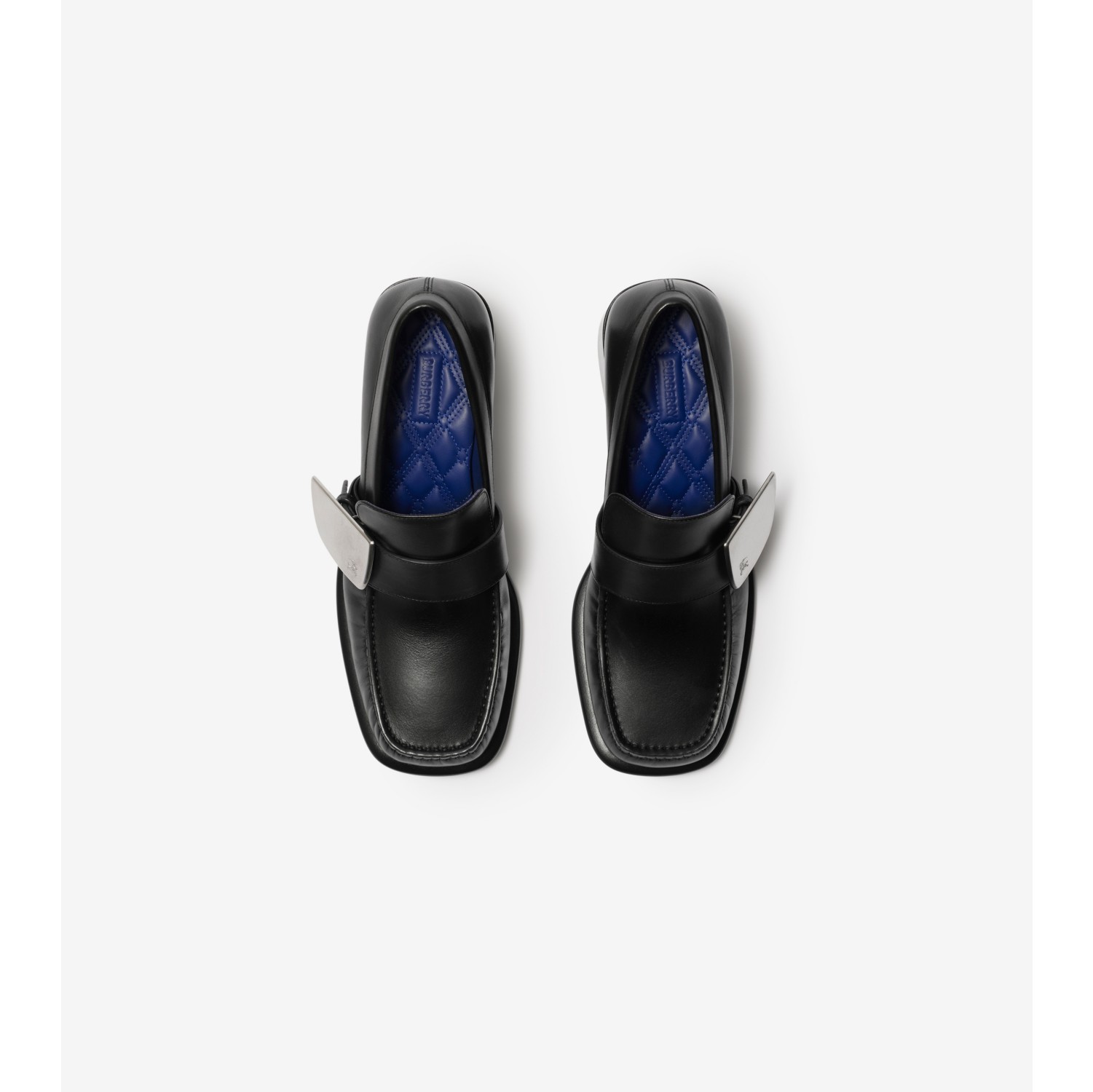 Leather London Shield Mid Heeled Loafers