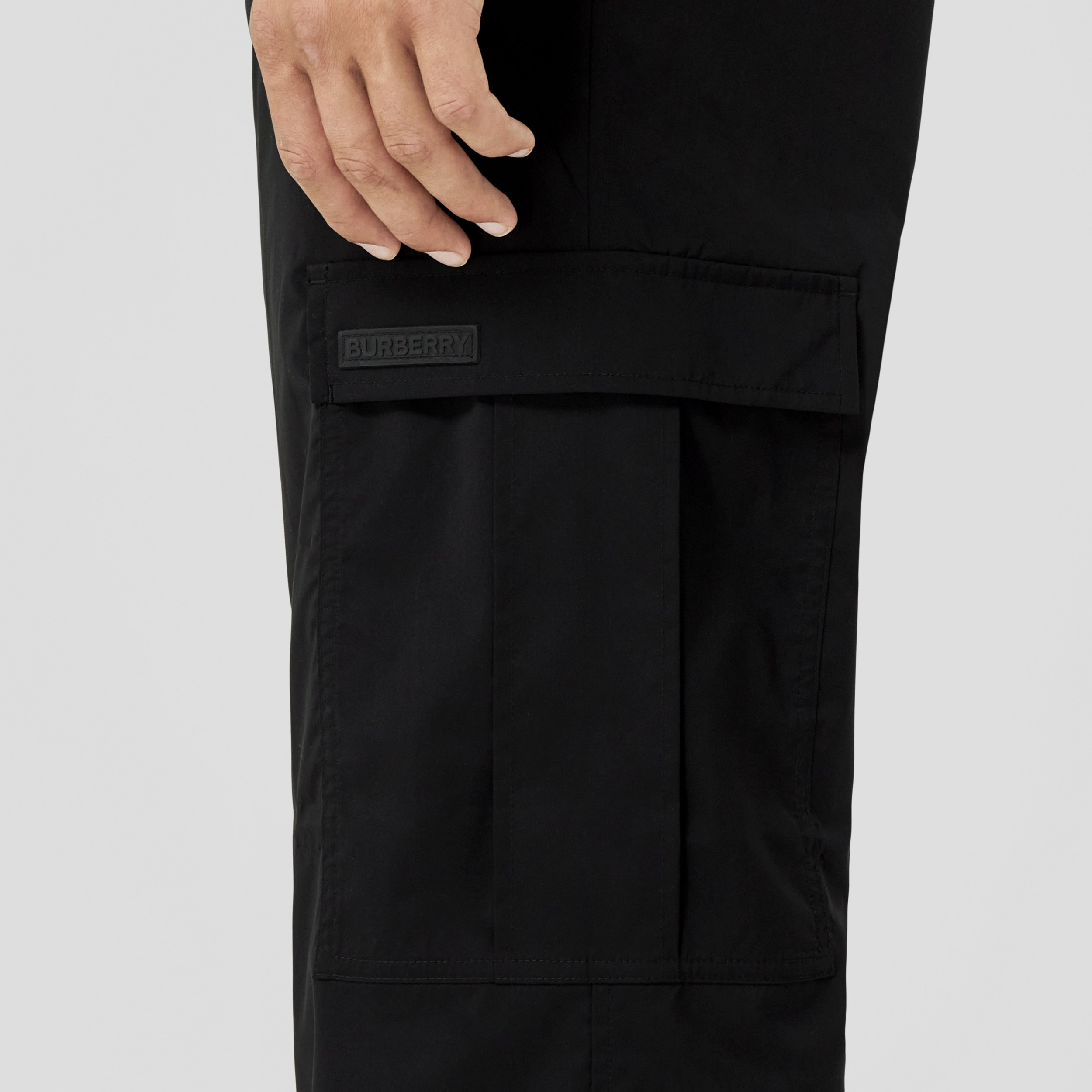 Logo Detail Cargo Trousers in Black - Men | Burberry® Official - 2
