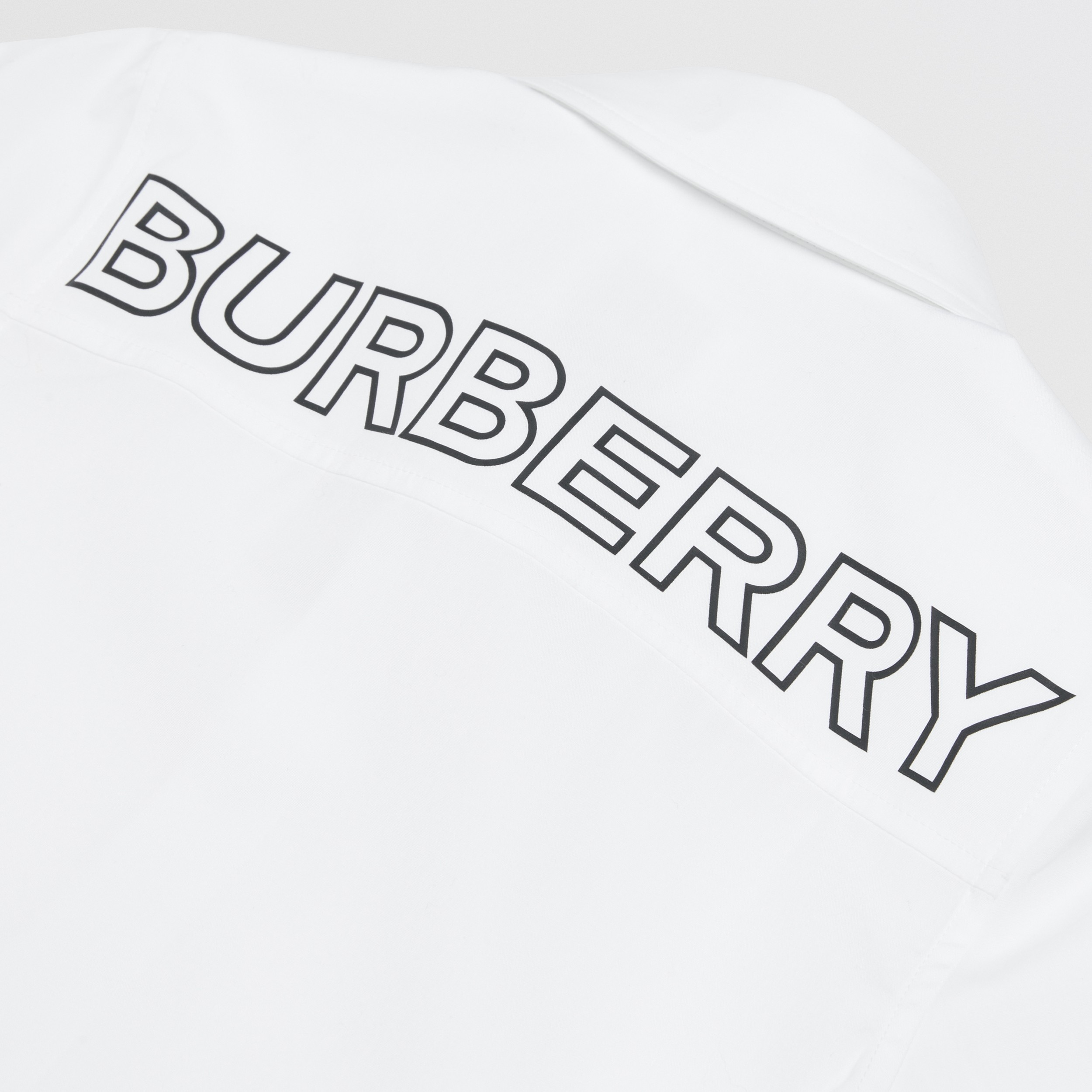 Short-sleeve Logo Print Stretch Cotton Shirt in White | Burberry® Official - 2