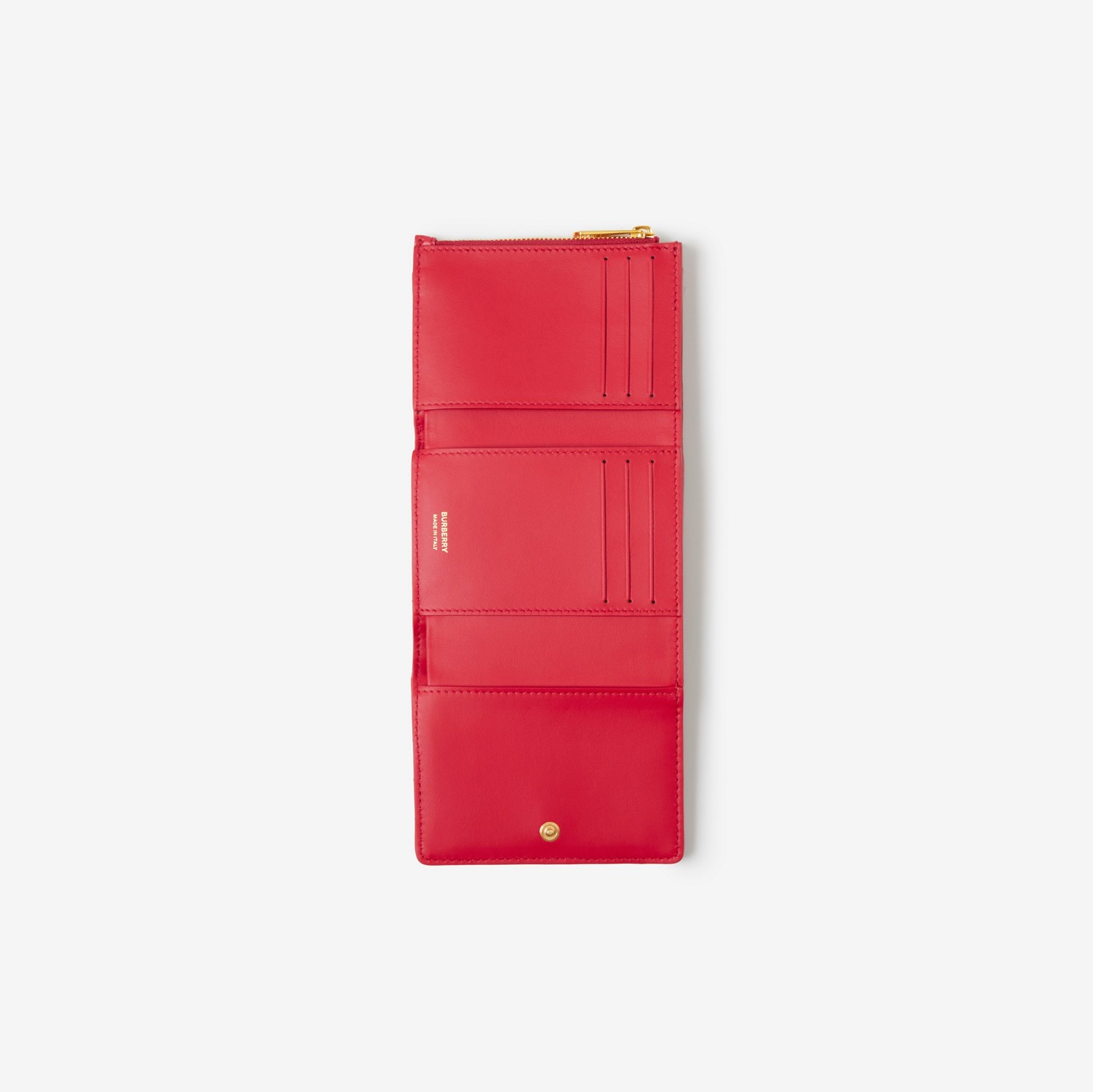 Petit portefeuille Lola à rabat en cuir matelassé (Rouge Vif) - Femme | Site officiel Burberry®