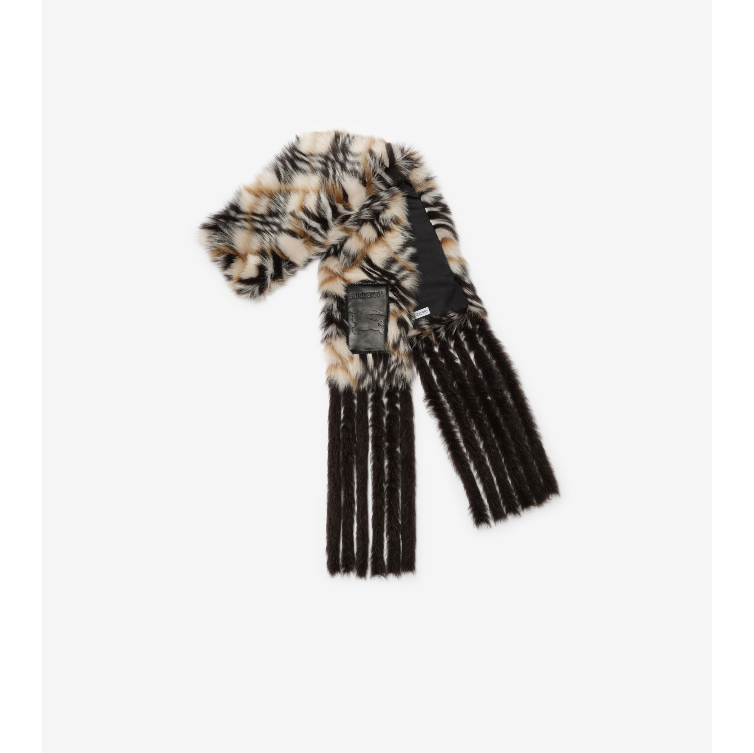 Sciarpa sottile in shearling Check