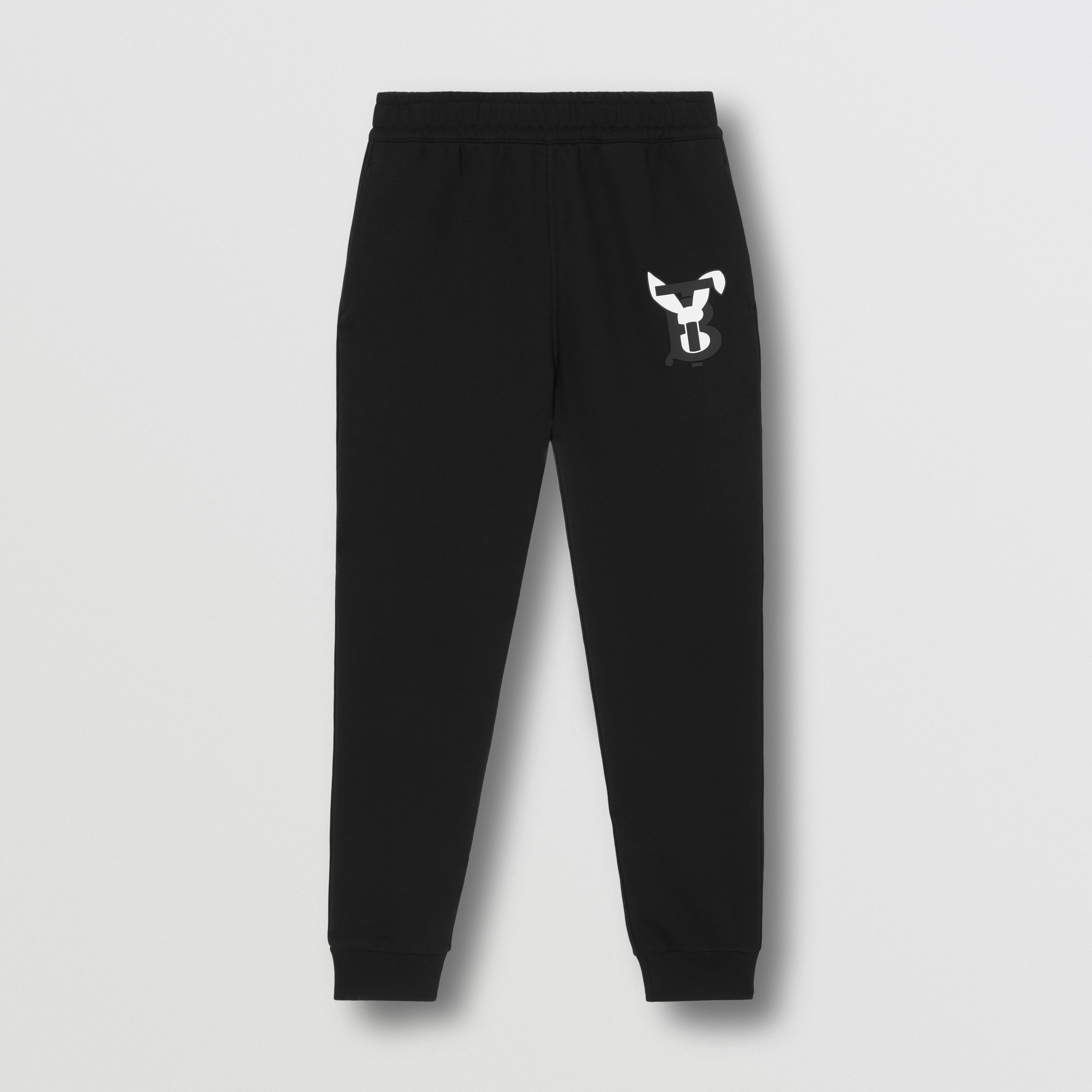 Rabbit Print Cotton Jogging Pants in Black - Women | Burberry® Official - 4