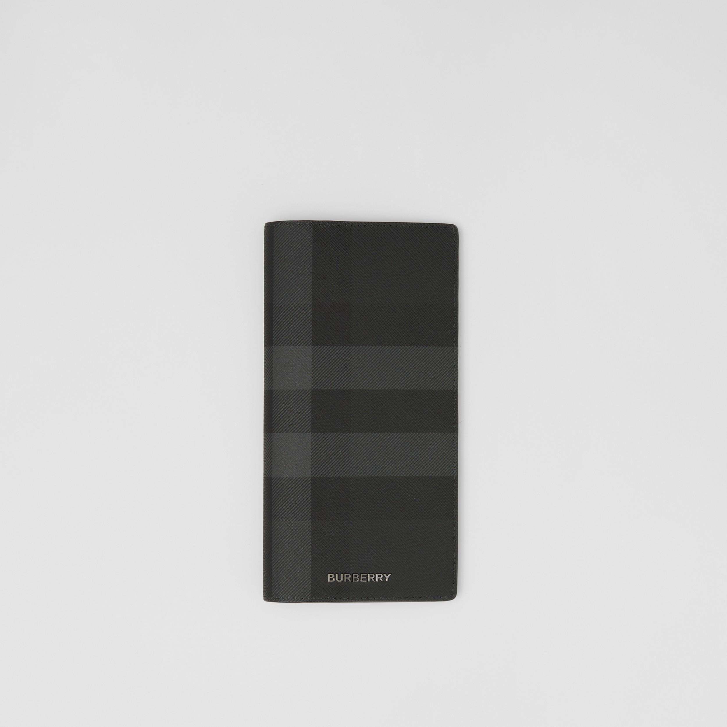Charcoal Check and Leather Continental Wallet - Men | Burberry® Official - 1