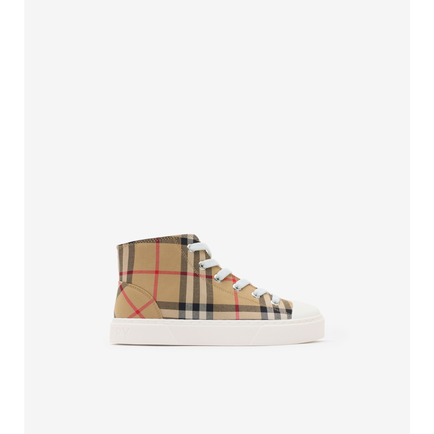 Check Cotton High-top Sneakers
