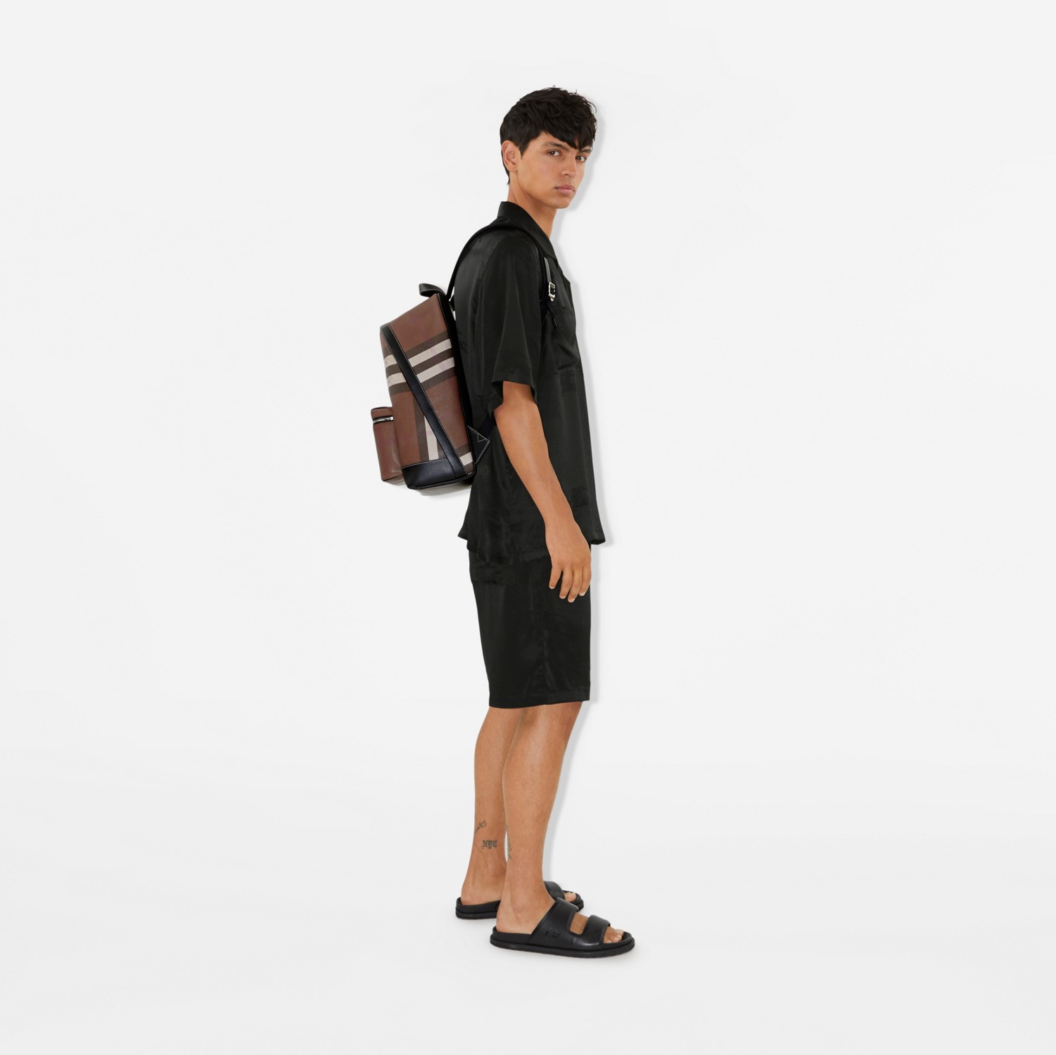 Check Backpack in Dark Birch Brown - Men | Burberry® Official