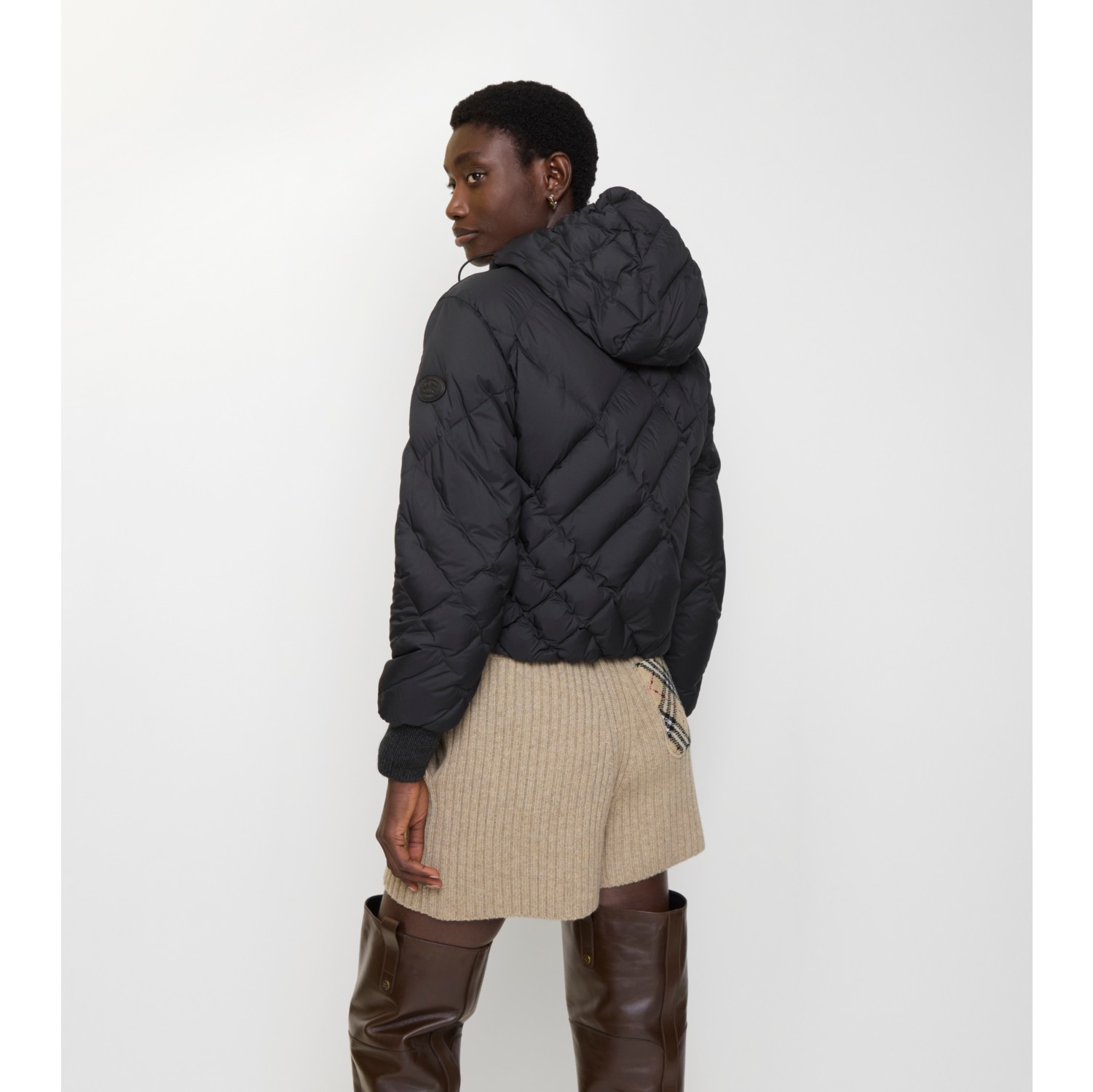 Wattierte Jacke „Delley“ aus Nylon mit genähtem Karomuster