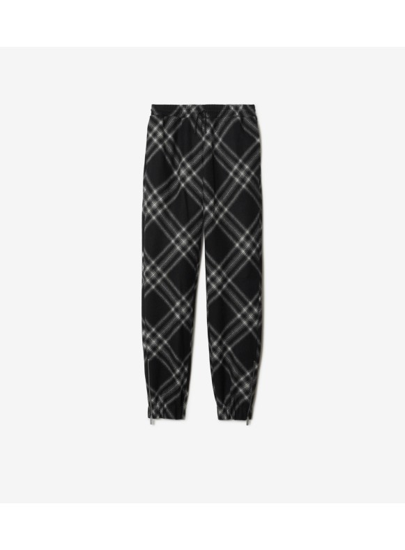 Burberry Dimitri Fleece Check Pants Dark Charcoal Men's - US