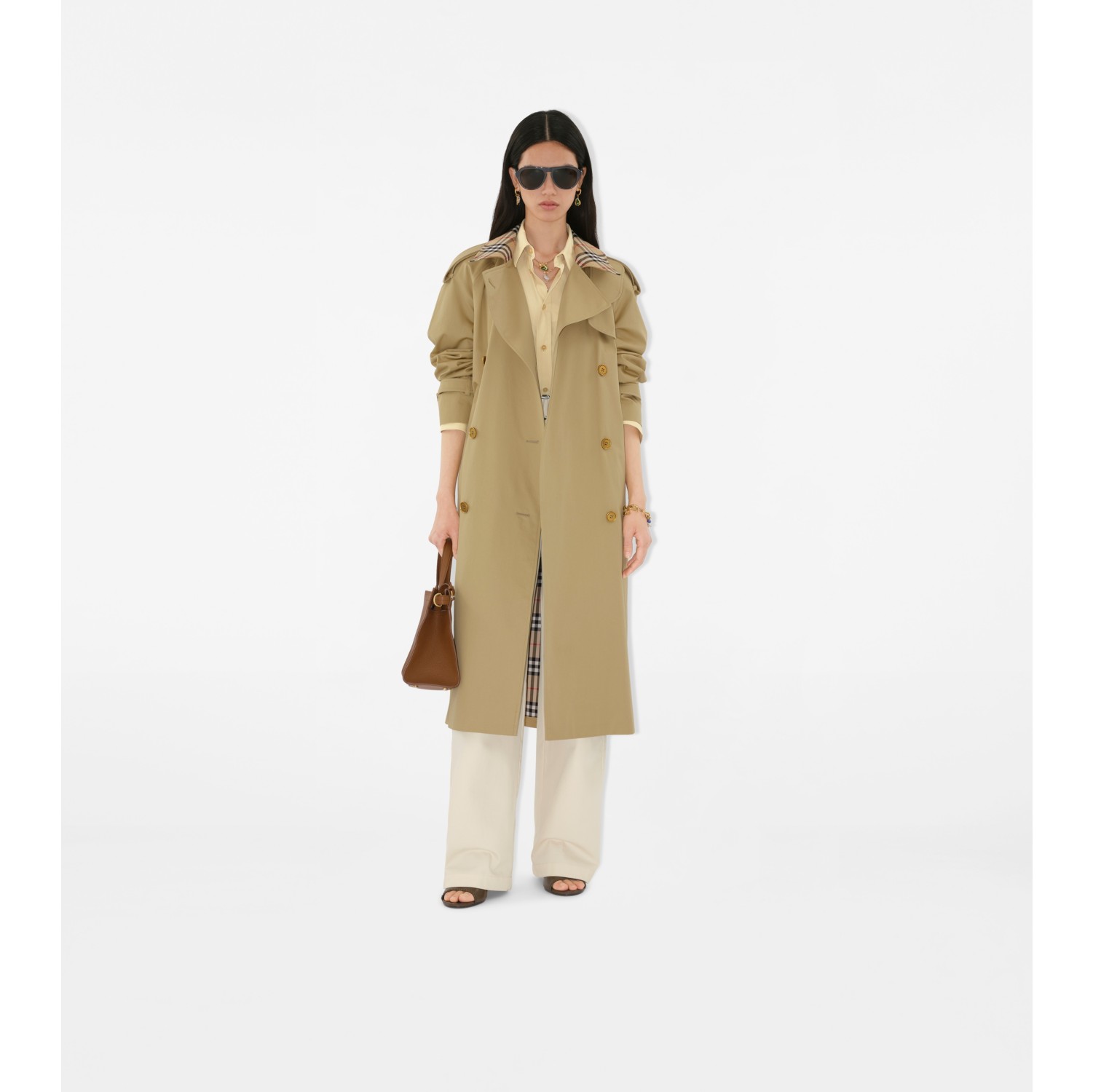 Long Check Collar Castleford Trench Coat