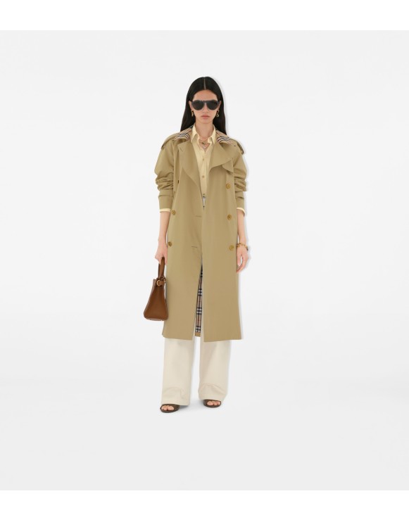 Castleford - Trench coat com colarinho Check longo
