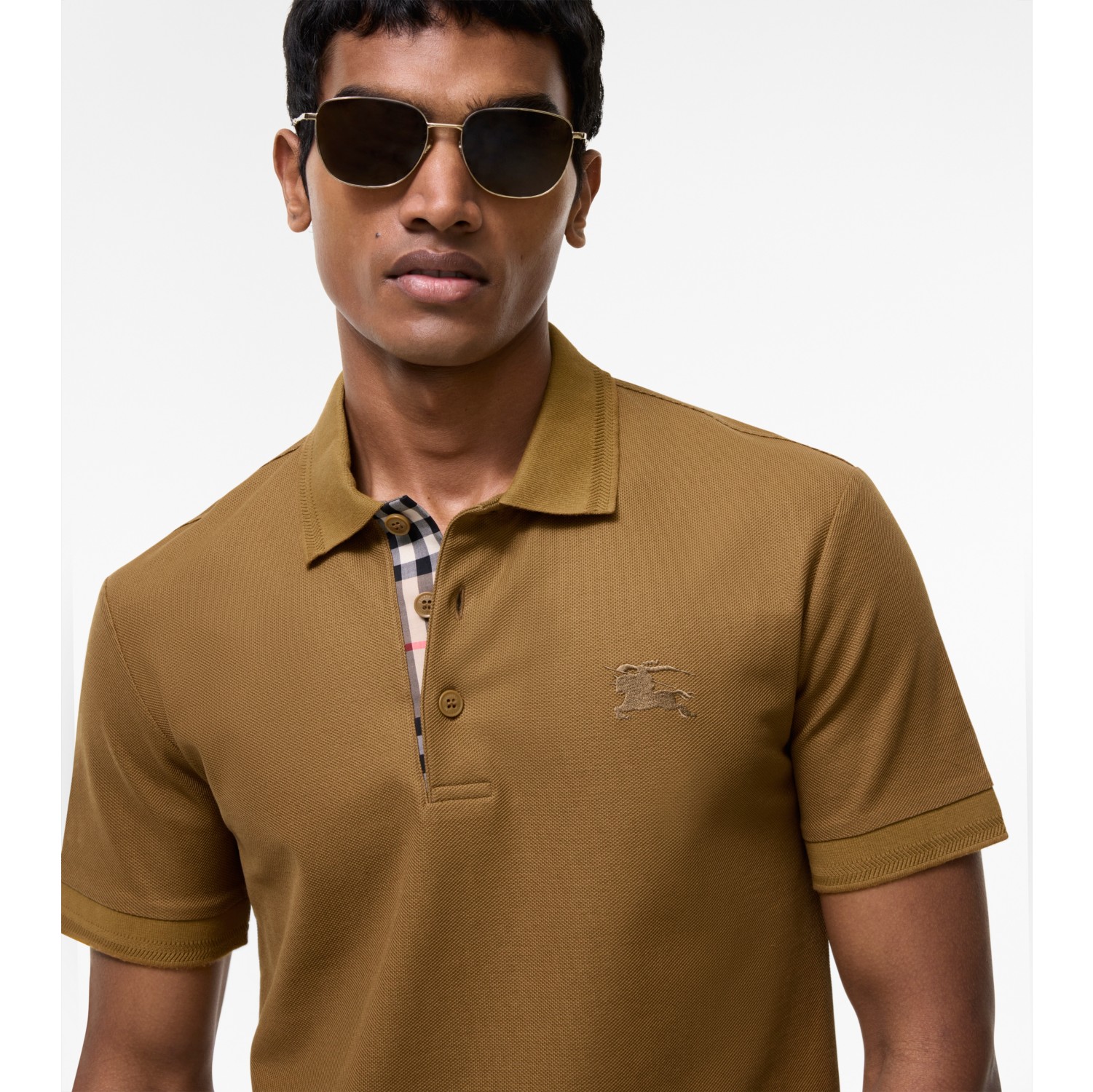 Cotton Polo Shirt in Fawn brown - Men | Burberry® Official