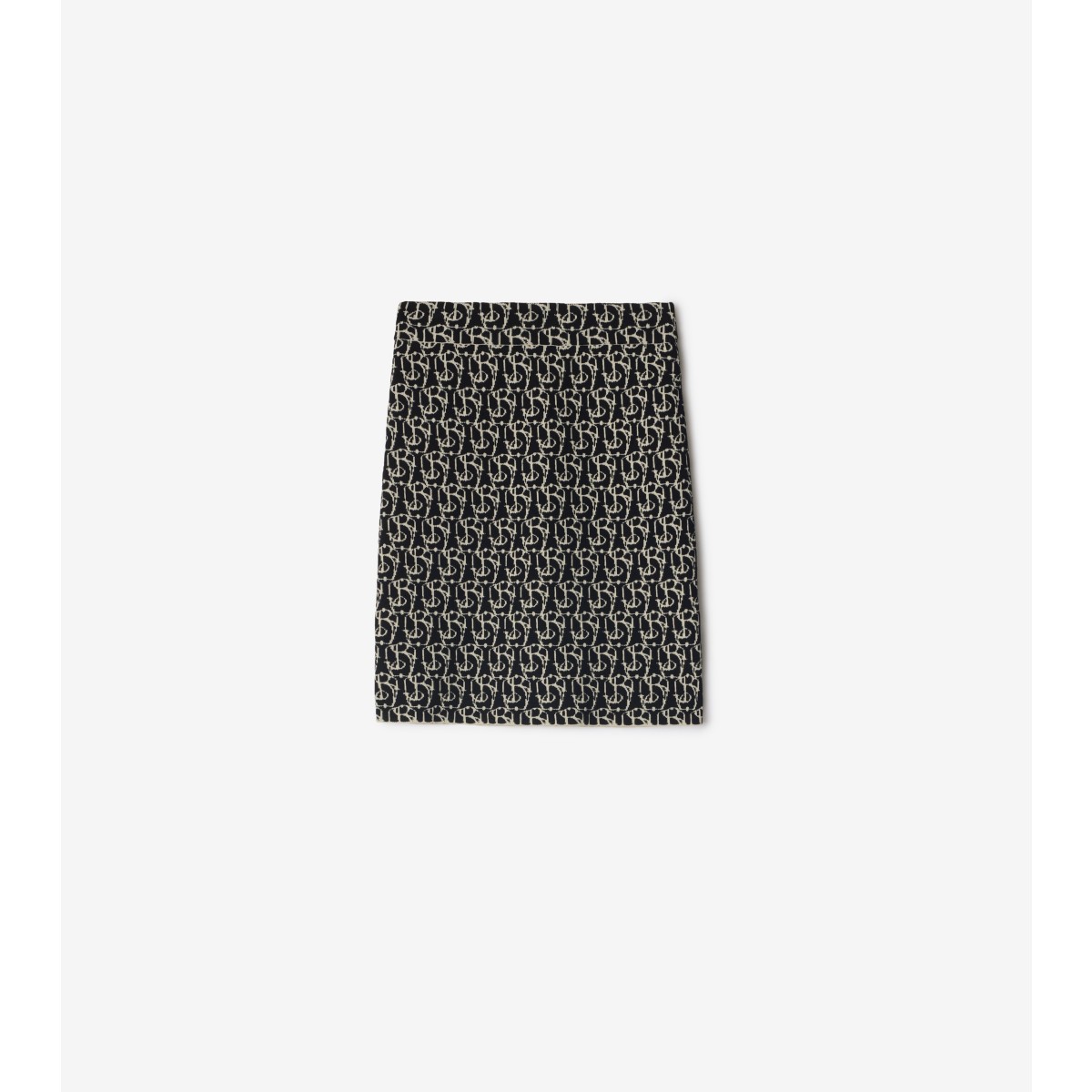 Shop Burberry B Charm Wool Blend Skirt In Black