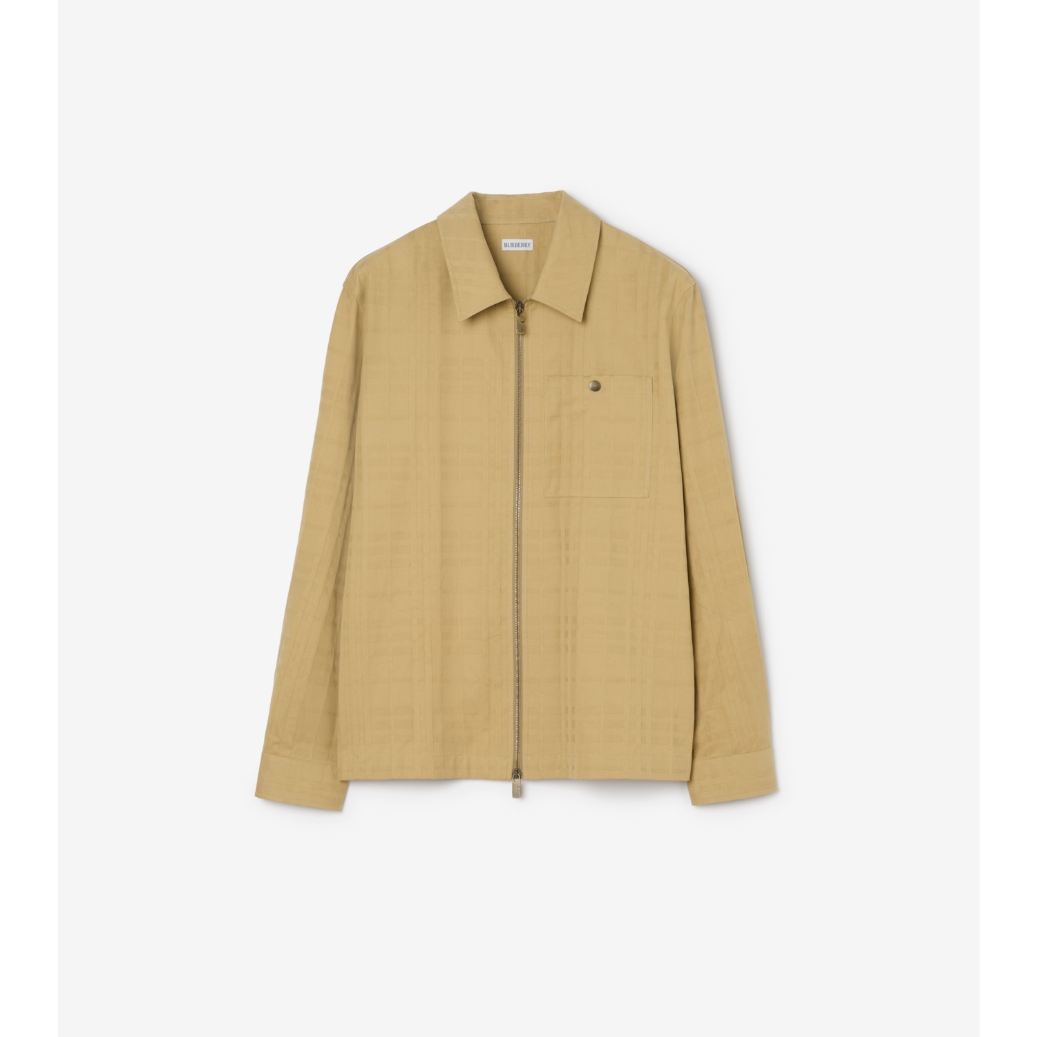 Check Cotton Zip Overshirt