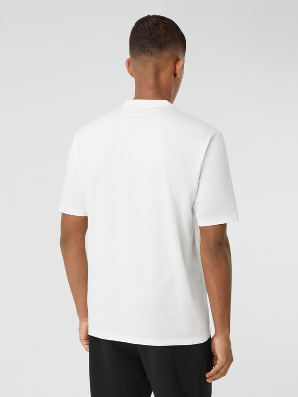 Logo Print Cotton T-shirt in White - Men | Burberry United States