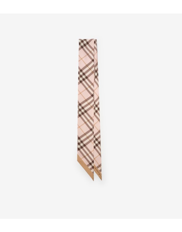 Schmaler Seidenschal in kontrastierendem Check