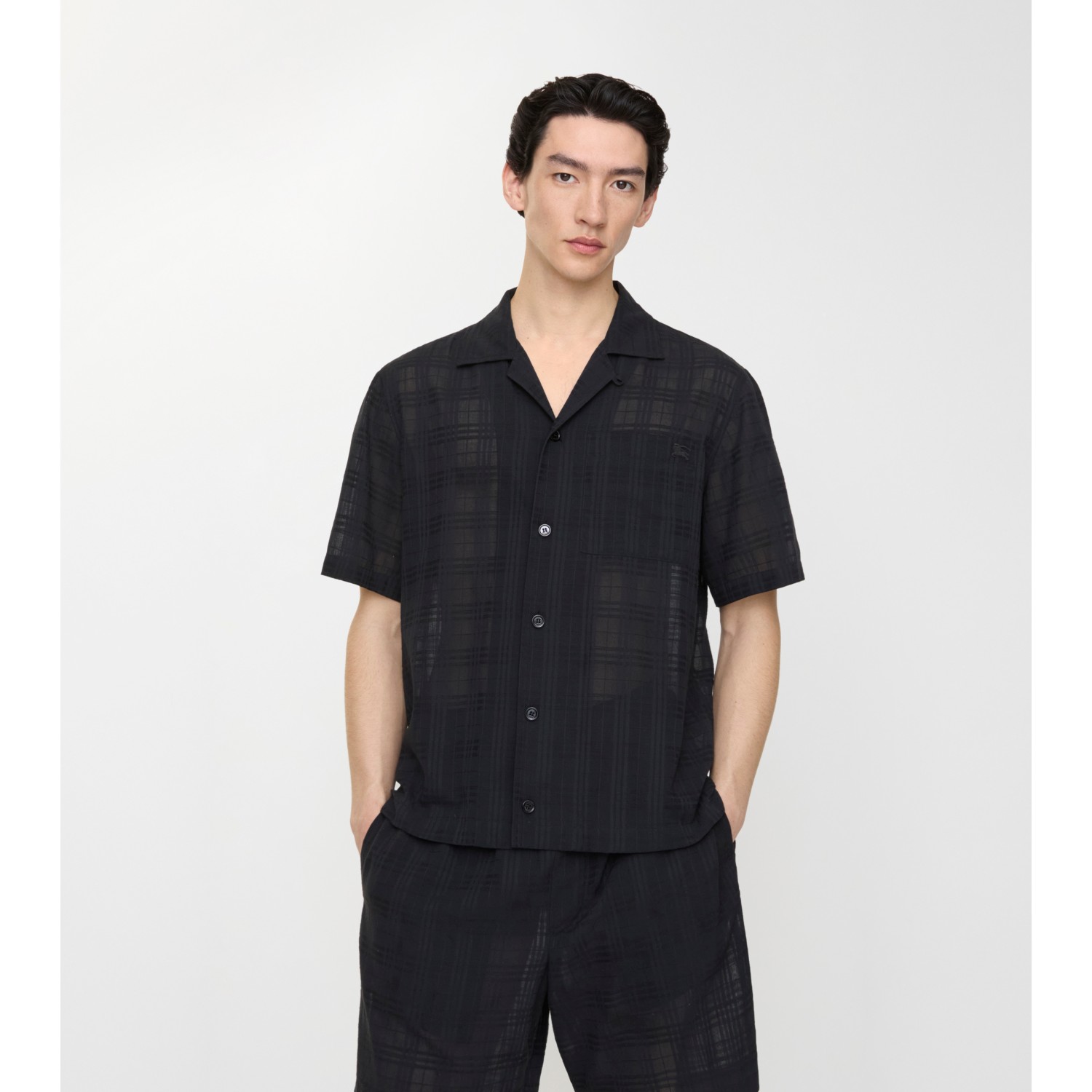 Relaxed Fit Check Cotton Voile Shirt - thumbnail 2