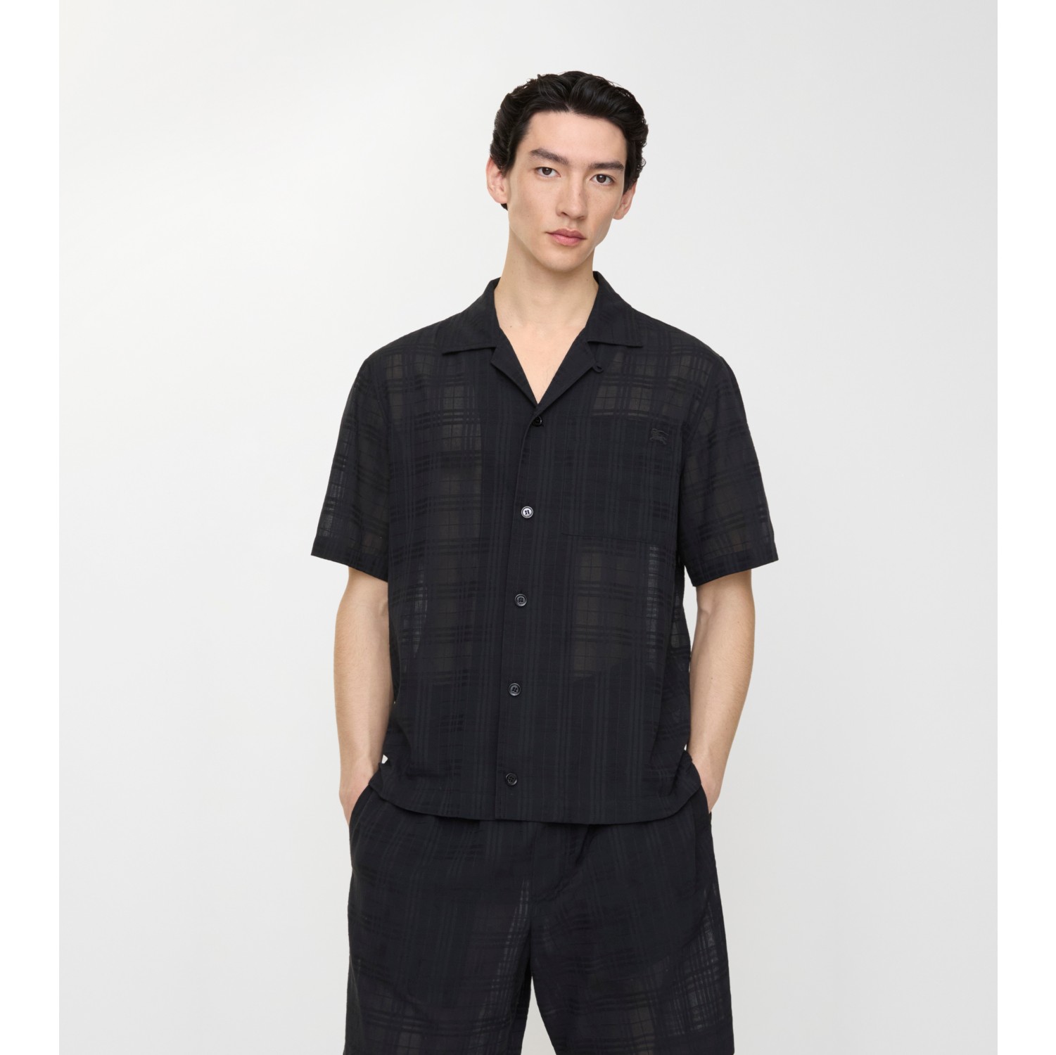 Relaxed Fit Check Cotton Voile Shirt
