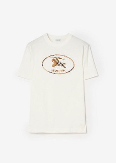 Check Knight Stamp Cotton T-shirt
