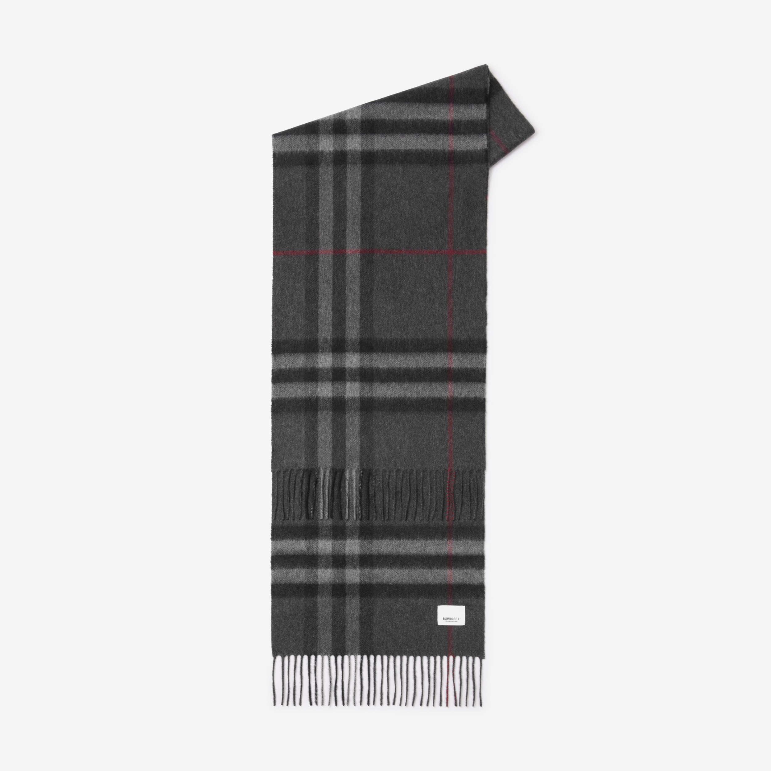 バーバリーチェック カシミアスカーフ (チャコール) | Burberry®公式サイト