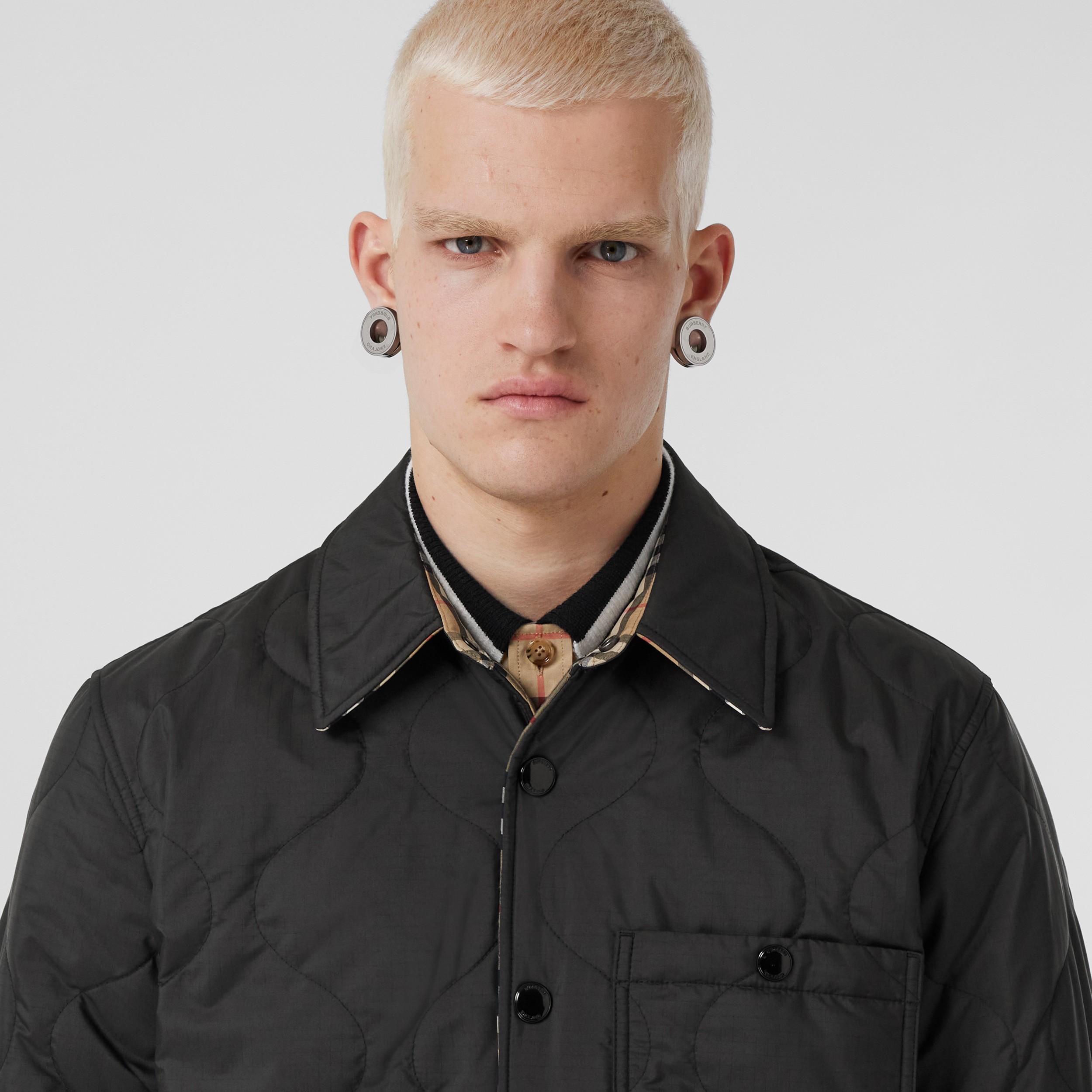 双面两用 Vintage 格纹温控外套式衬衫 (黑色) - 男士 | Burberry® 博柏利官网 - 3