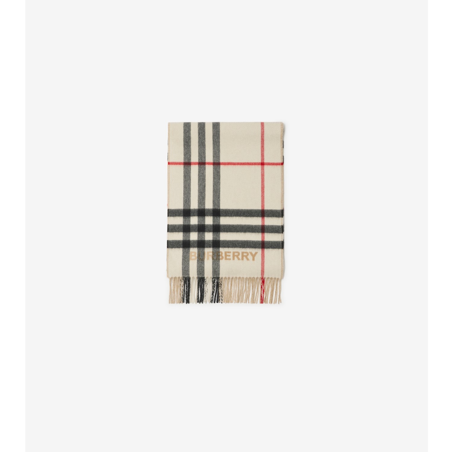 Contrast Check Cashmere Scarf