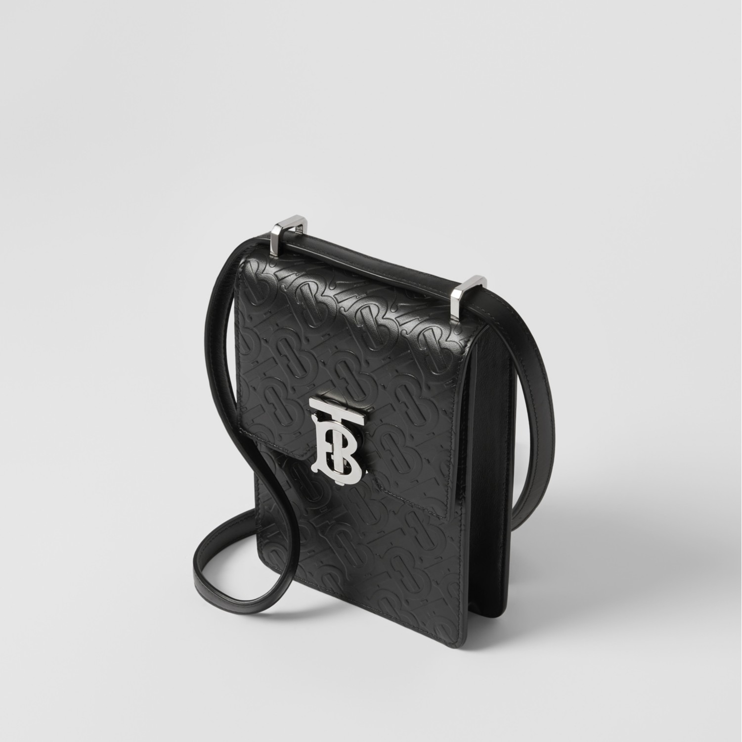 Monogram Leather Robin Bag in Black - Men | Burberry® Official