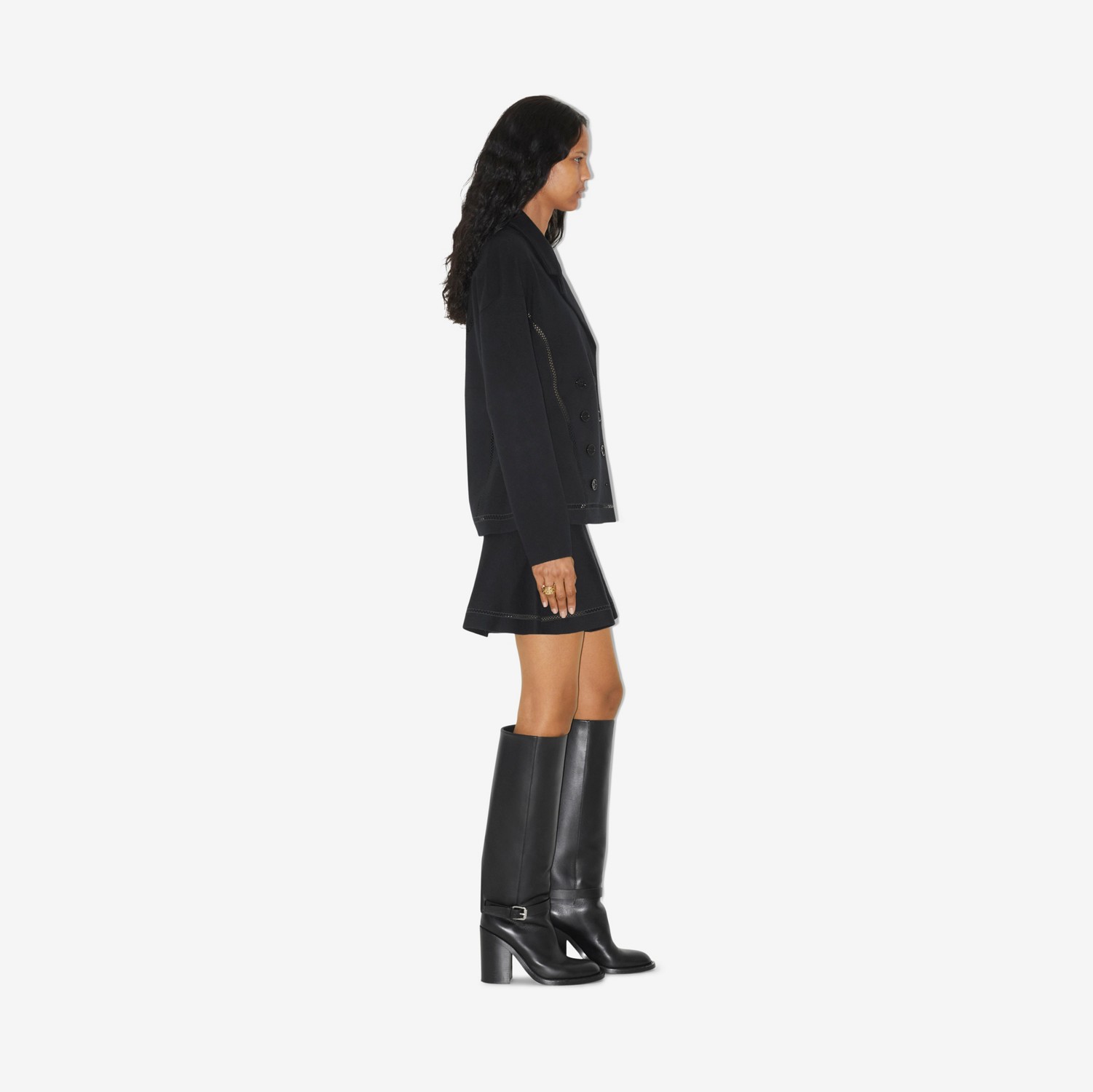 Falda en mezcla de cachemir y algodón (Negro) - Mujer | Burberry® oficial