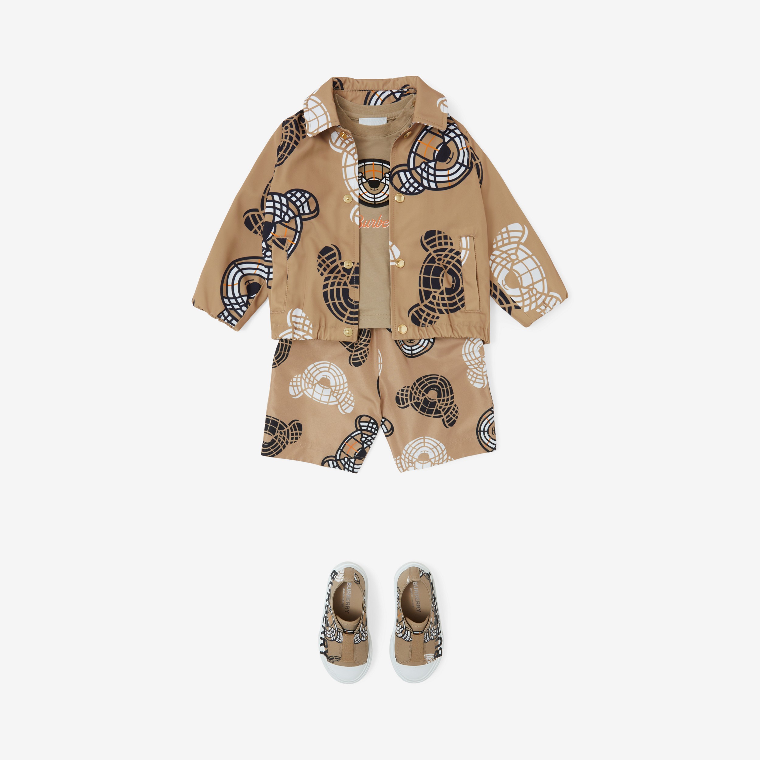 Thomas Bear Print Swim Shorts in Archive Beige - Children | Burberry® Official - 3