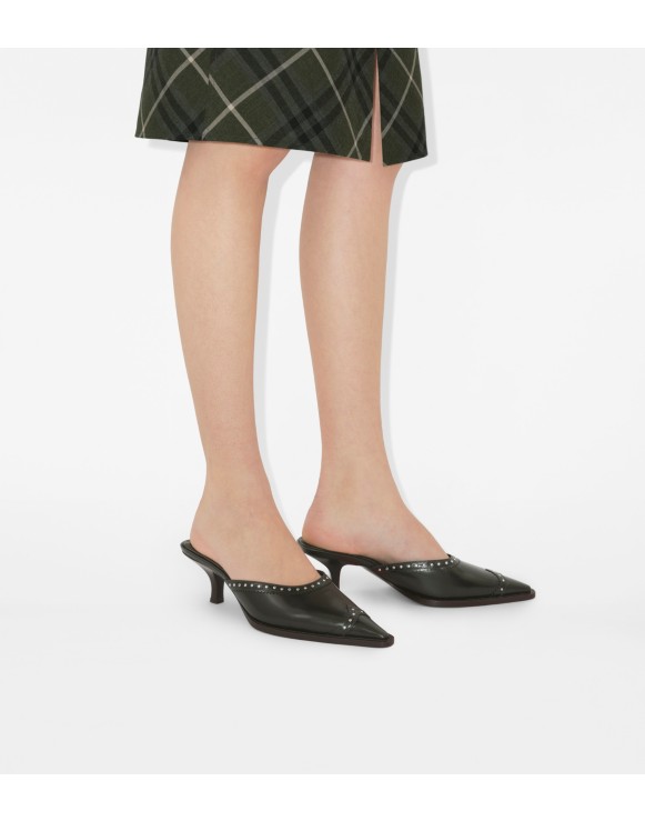 Studded Leather Bird Mules