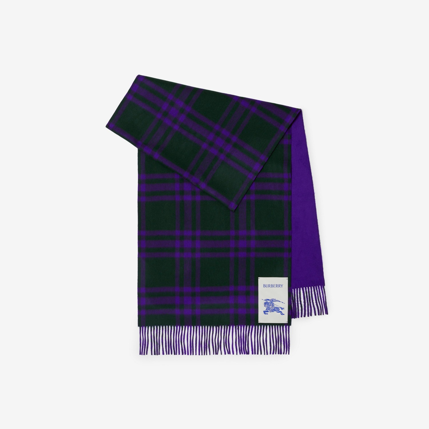 Check Cashmere Reversible Scarf in Royal | Burberry® Official
