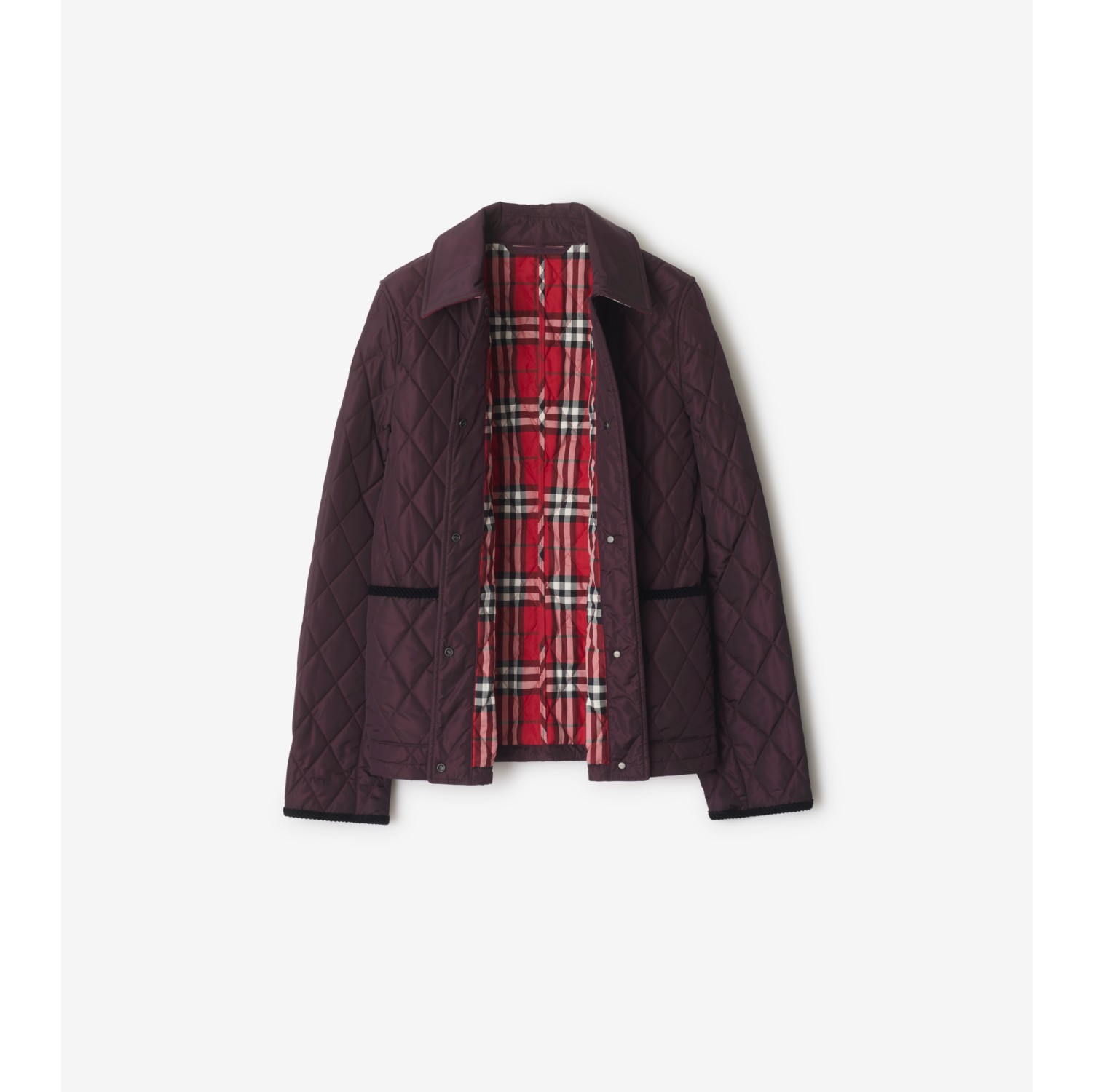 Nylon Quilted Jacket in Wine red - Women | Burberry® Official