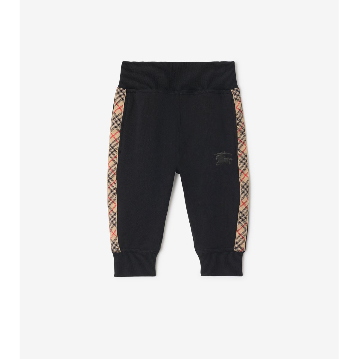  Check Trim Cotton Jogging Pants