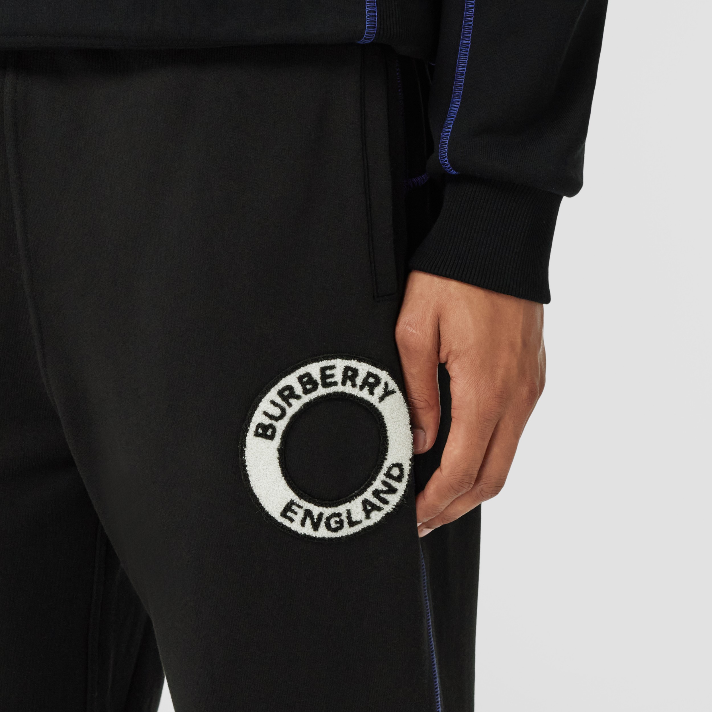 Logo Graphic Appliqué Cotton Jogging Pants in Black - Men | Burberry® Official - 2