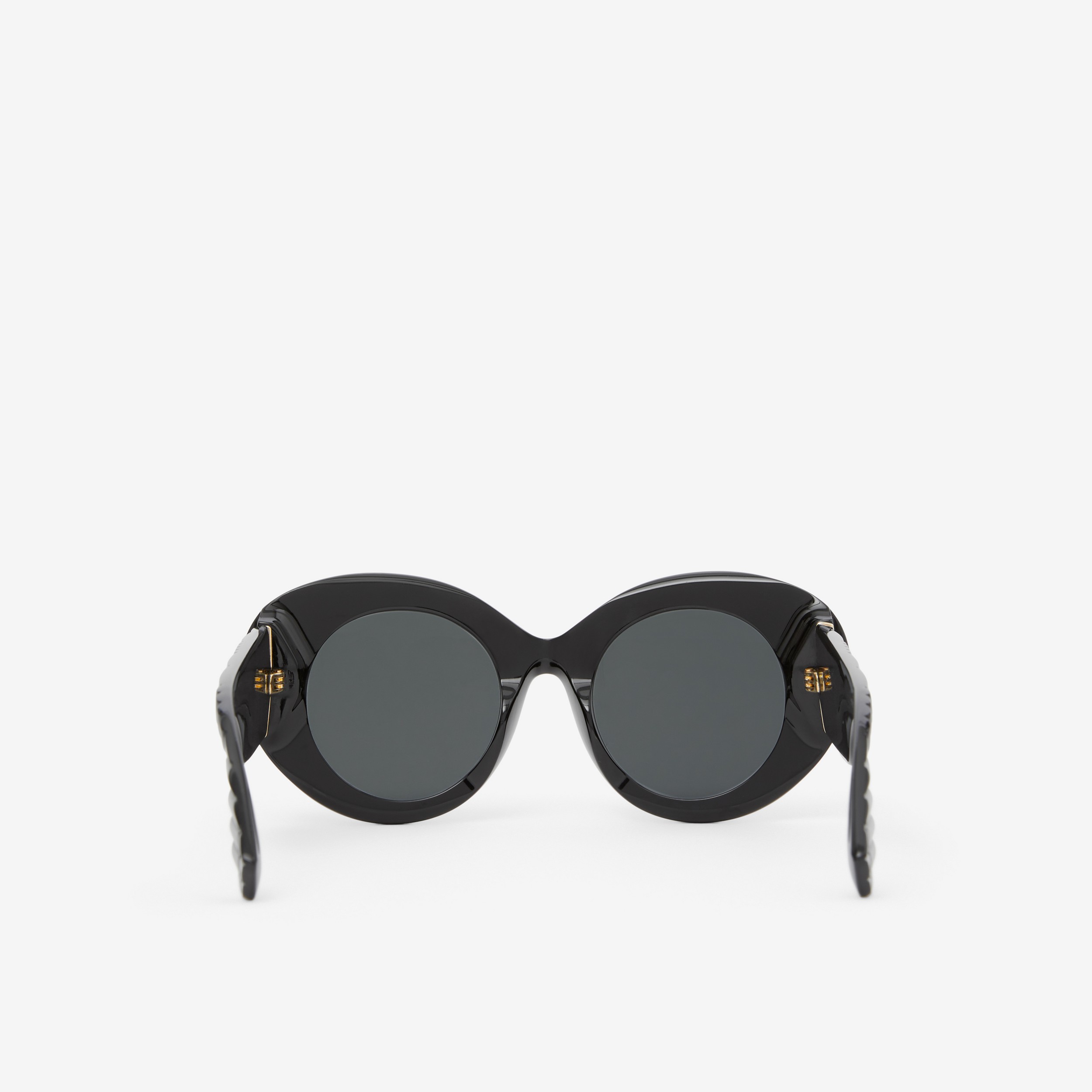 Extragroße runde Sonnenbrille „Lola“ mit Monogrammmotiv (Schwarz/schwarz) - Damen | Burberry® - 3