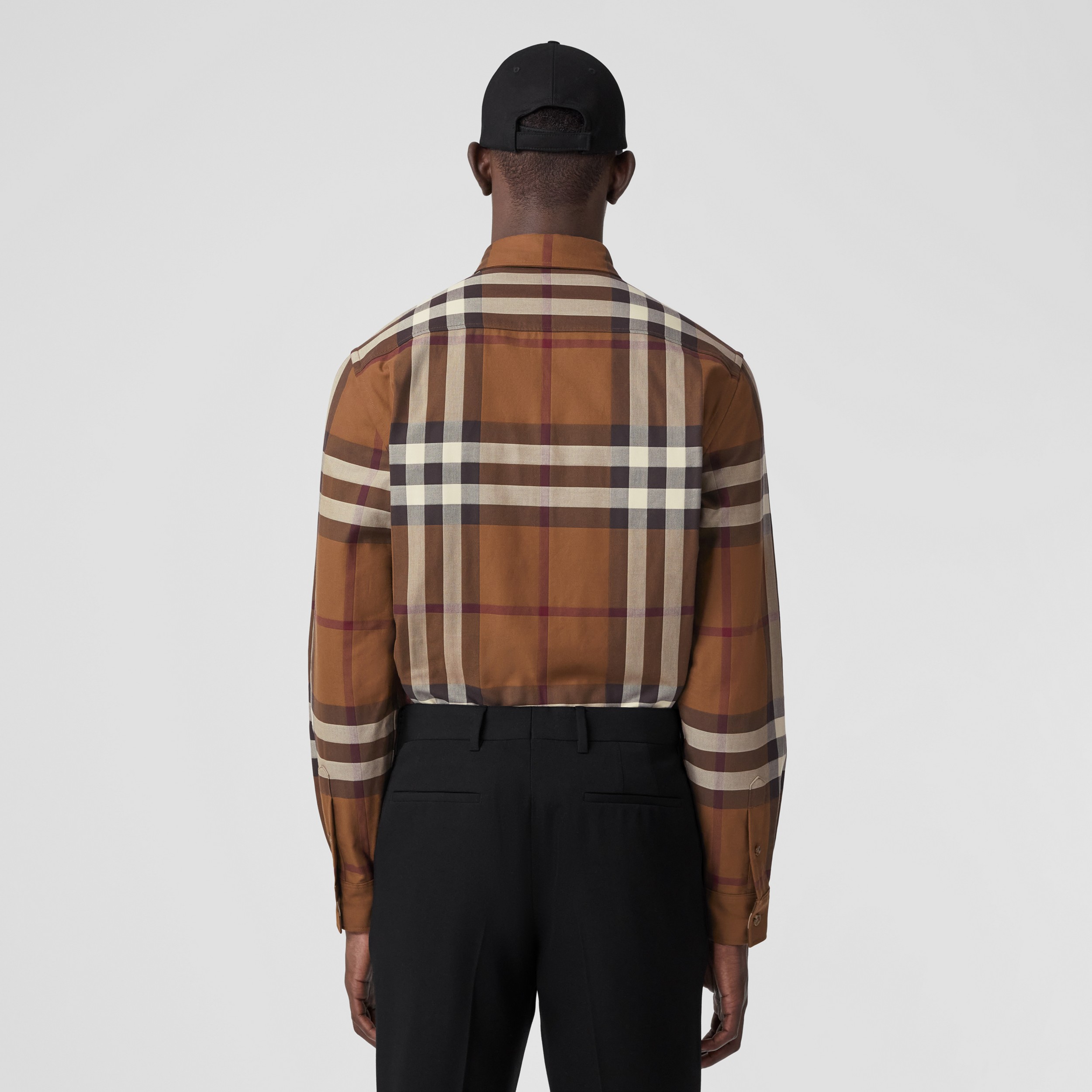 House Check Cotton Shirt in Dark Birch Brown - Men | Burberry® Official - 3
