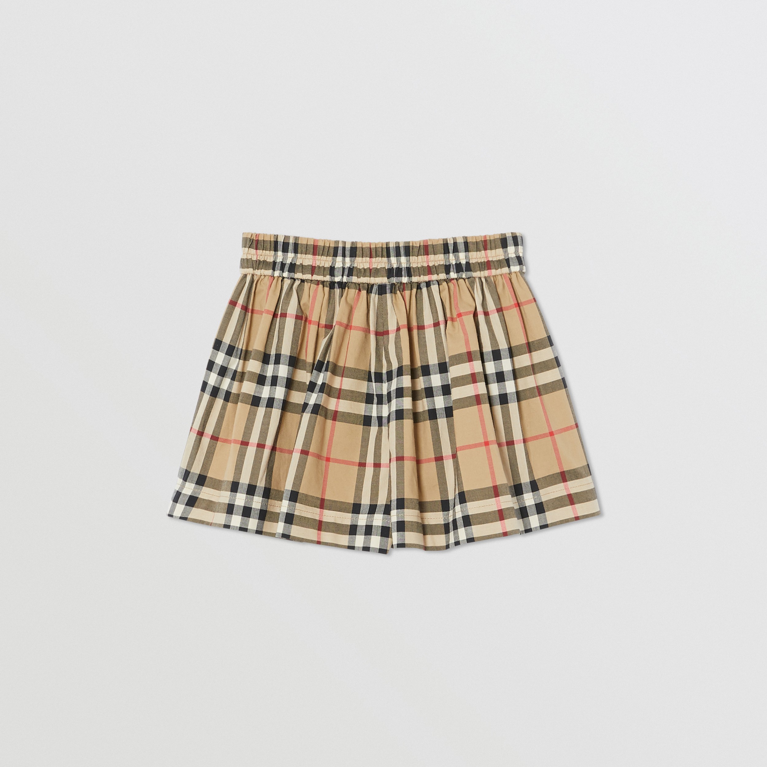 Baumwollshorts Mit Raffungen Und Vintage Check Muster Vintage Beige Burberry