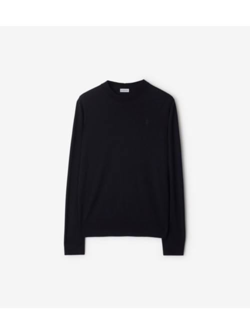 Burberry Wool Sweater In Navy