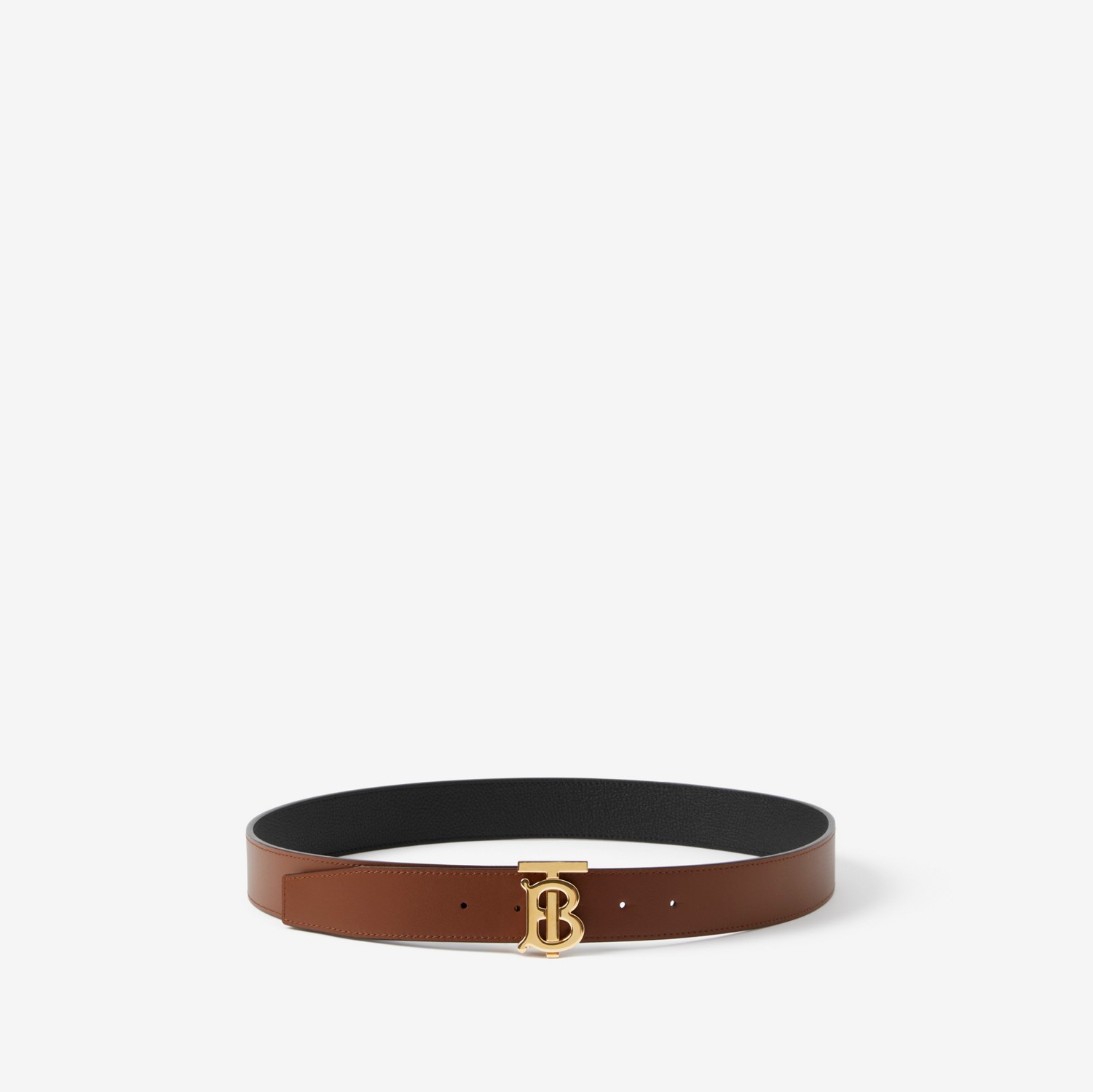 Leather Reversible TB Belt in Black/tan/light Gold - Men | Burberry® Official