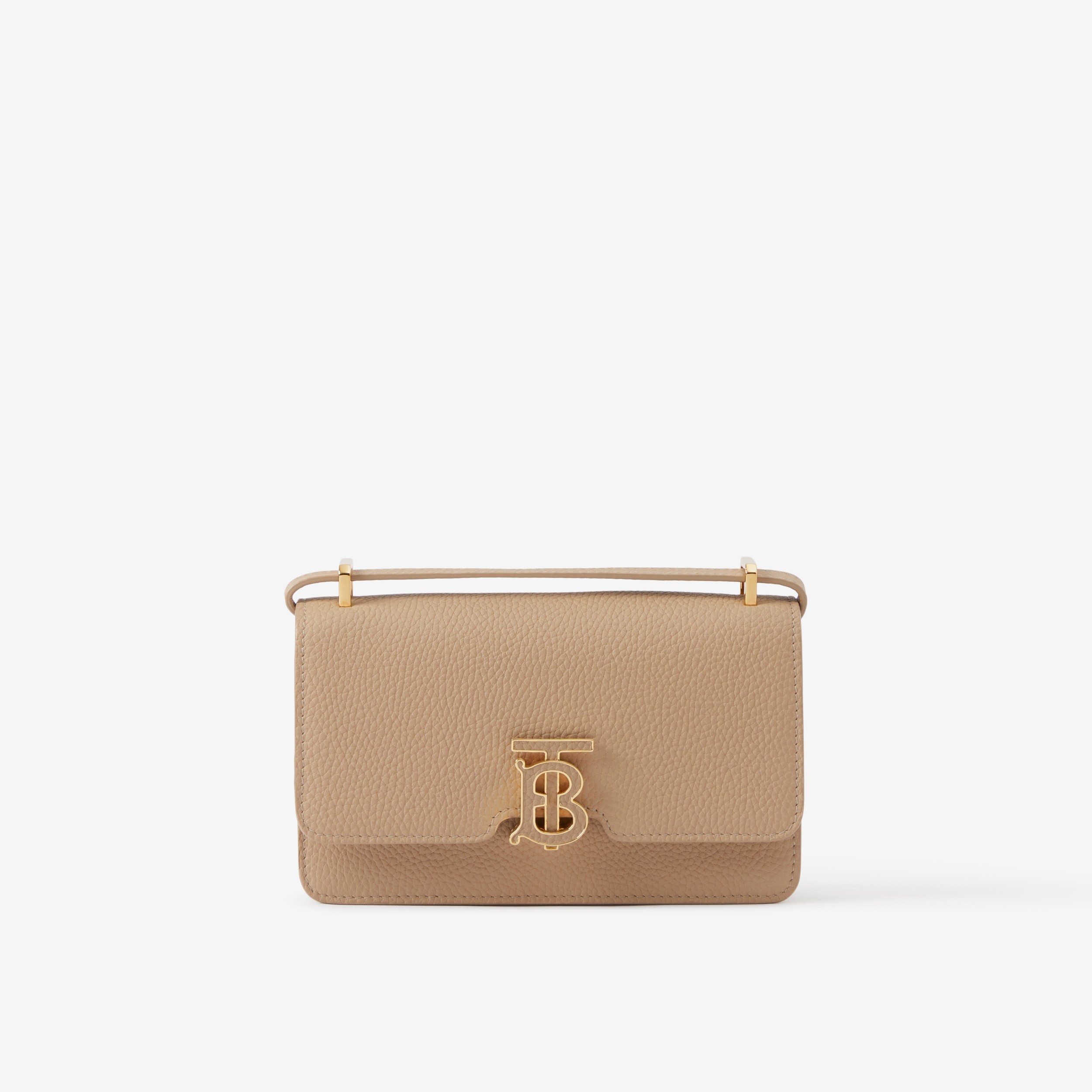 Grainy Leather Mini TB Bag in Oat Beige - Women | Burberry® Official