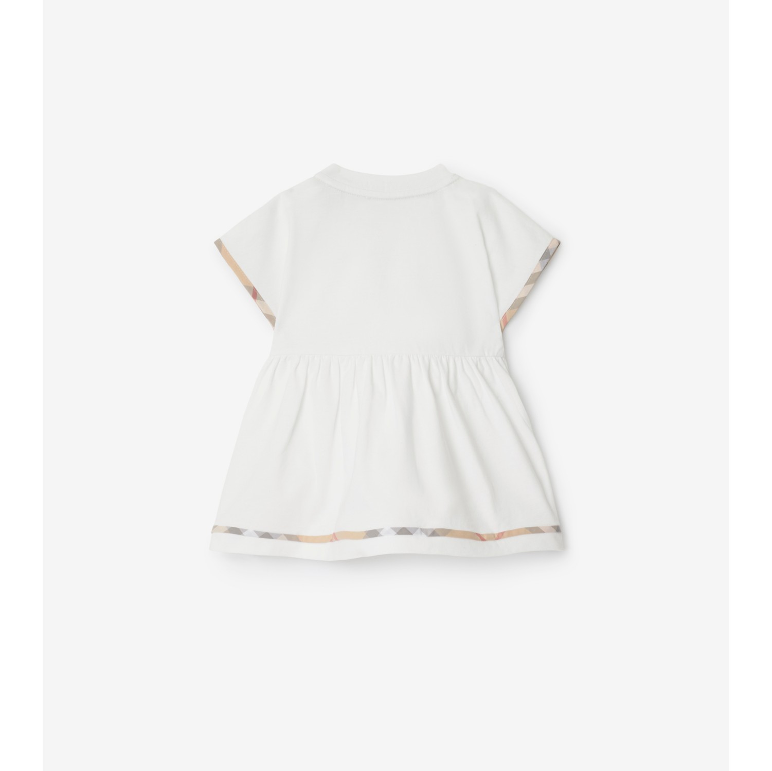 Check Trim Cotton Dress with Bloomers