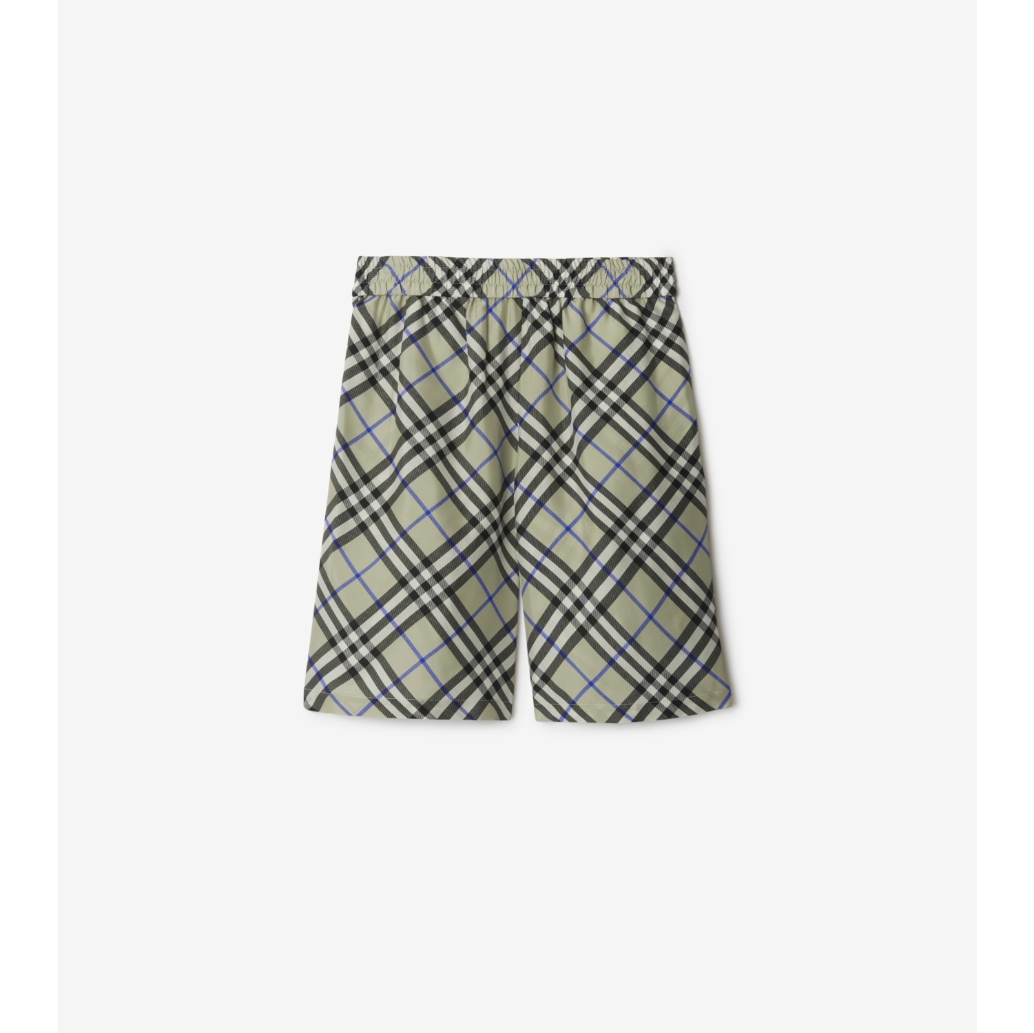 Short en soie Check Lichen Homme Site officiel Burberry