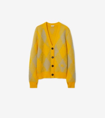 Argyle Wool Cardigan in Mimosa - Women